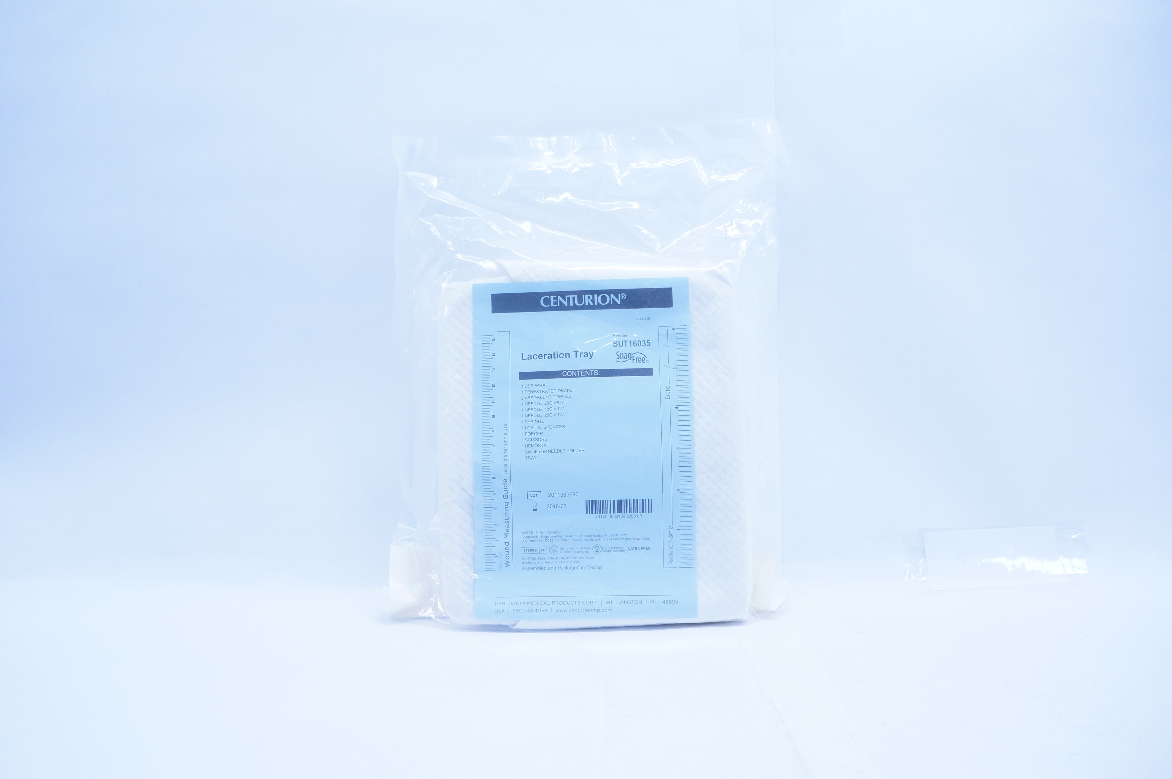 Centurion SUT16035 SnagFree Laceration Tray (x)