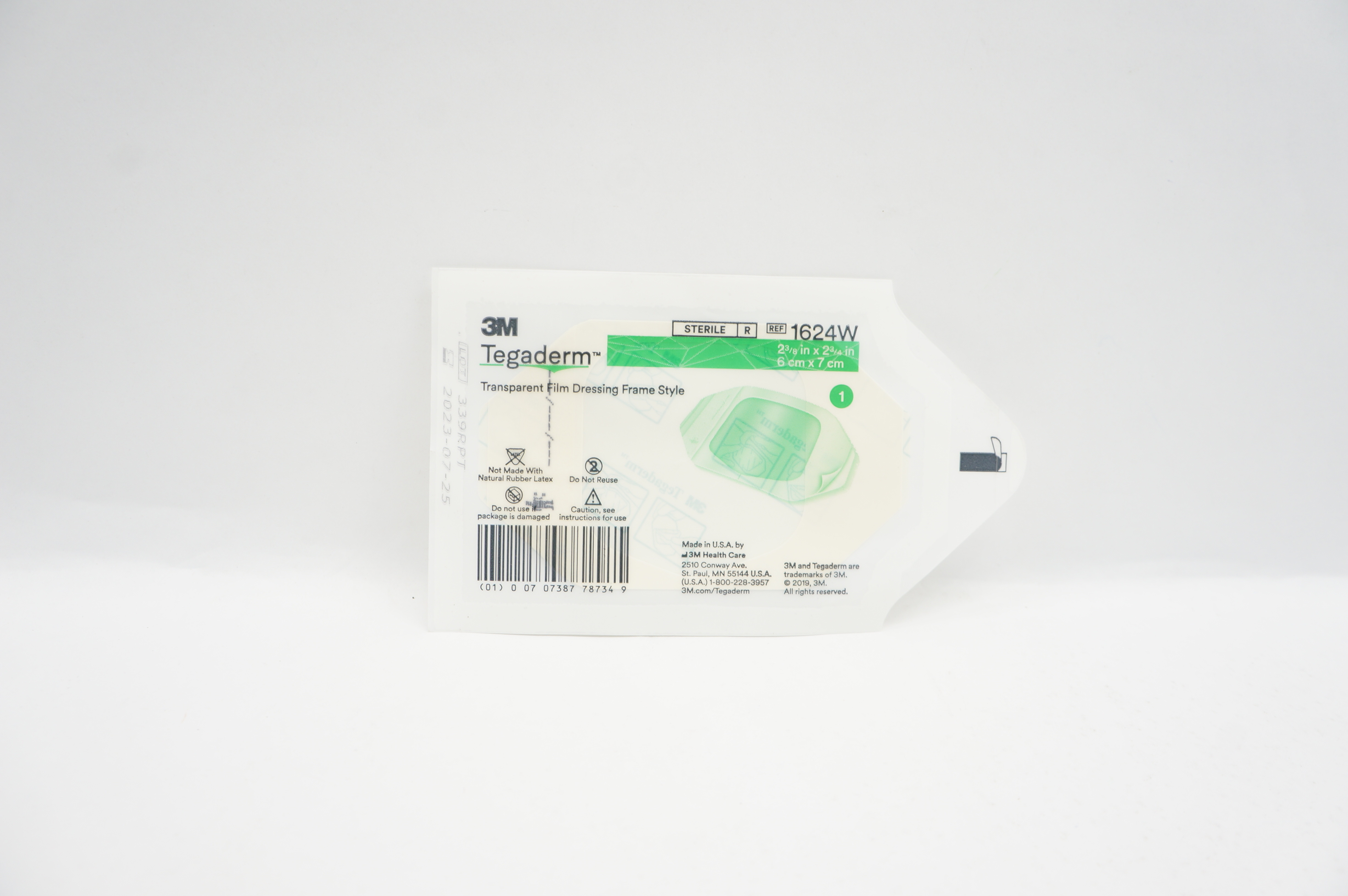 3M 1624W Tegaderm Transparent Film Dressing Frame 2-3/8x2-3/4inch