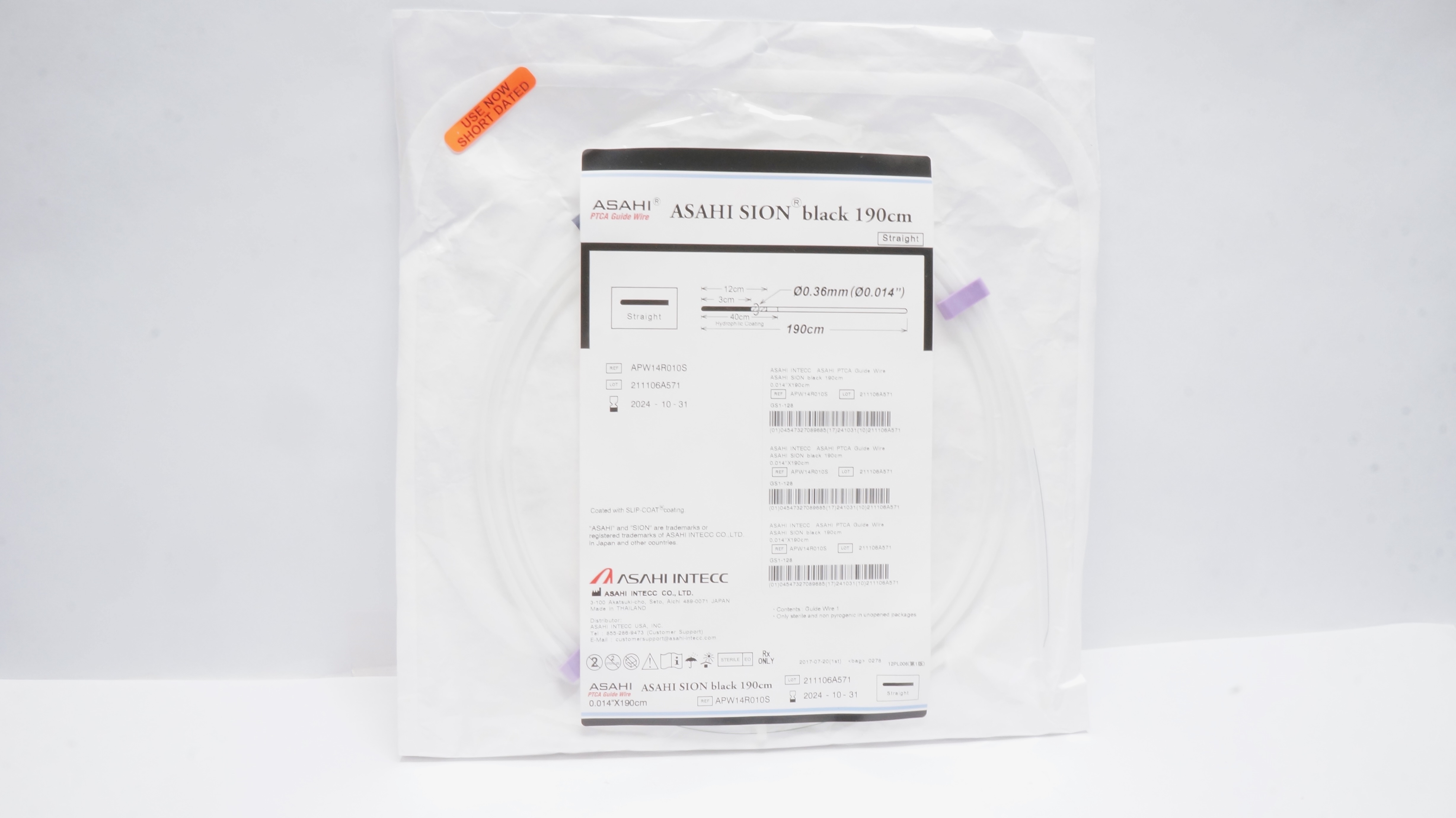 ASAHI INTECC APW14R010S Asahi Sion Black PTCA Guide Wire 0.014inch x 190cm (x)