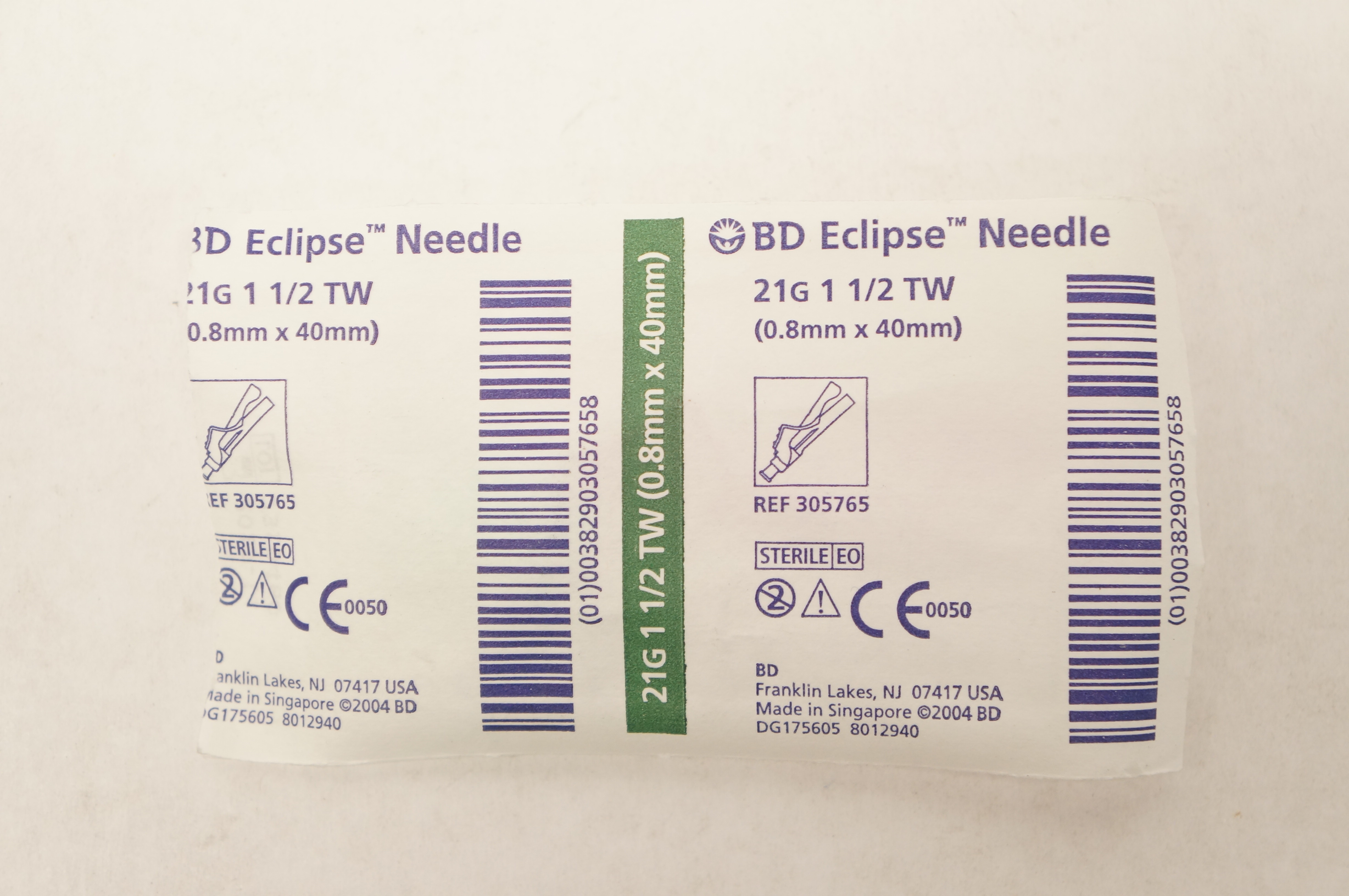 BD 305765 Eclipse Ndle 21G - 1-1/2 TW (x)