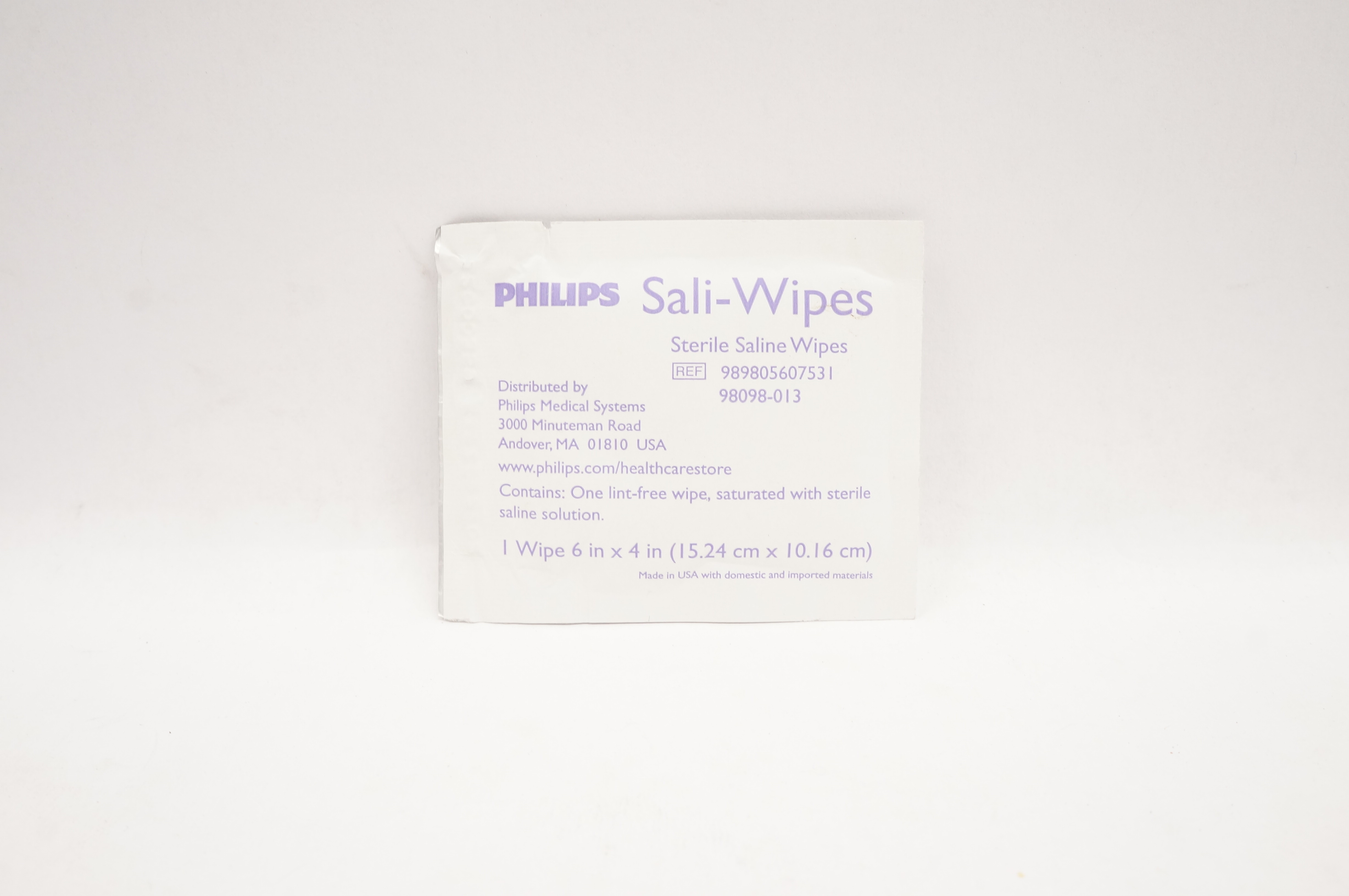 Philips 98098-013 Sali-Wipes Sterile Saline Wipes 6 inch x 4 inch (x)