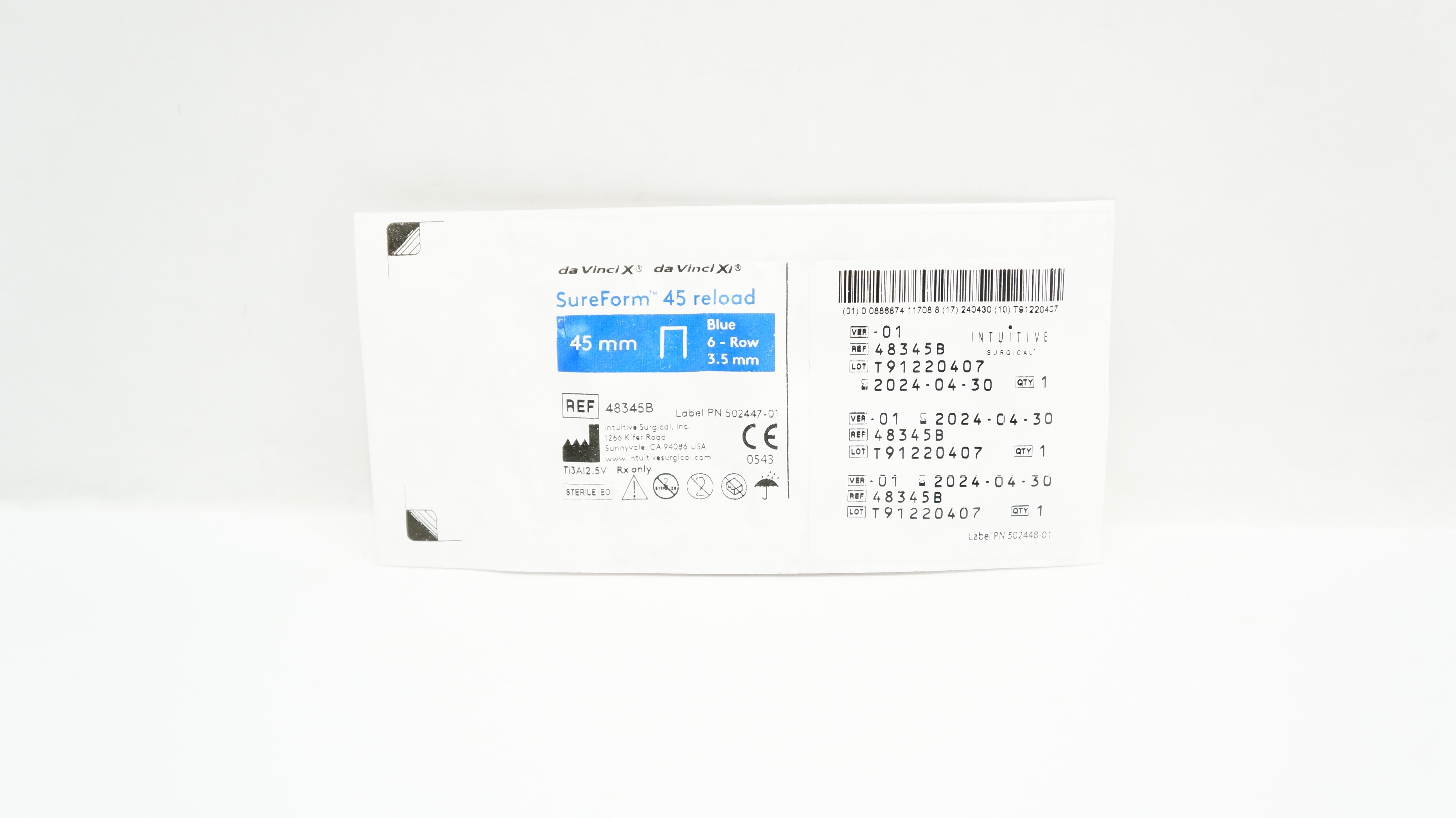 Inuitive 48345B da Vinci X da Vinci Xi Sure Form 45mm Reload Blue 6-Row 3.5mm