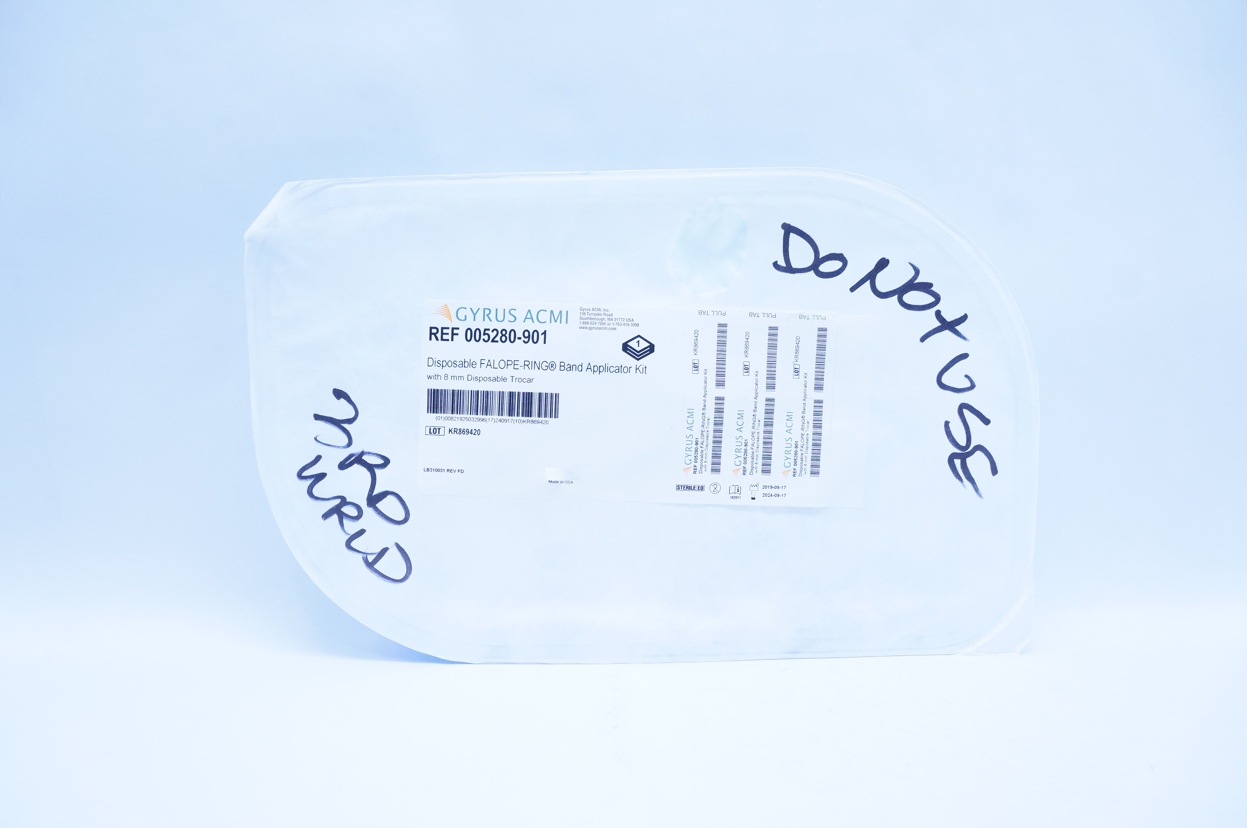 Gyrus/ACMI 005280-901 Disposable Falope-Ring Band Applicator Kit With 8mm Trocar