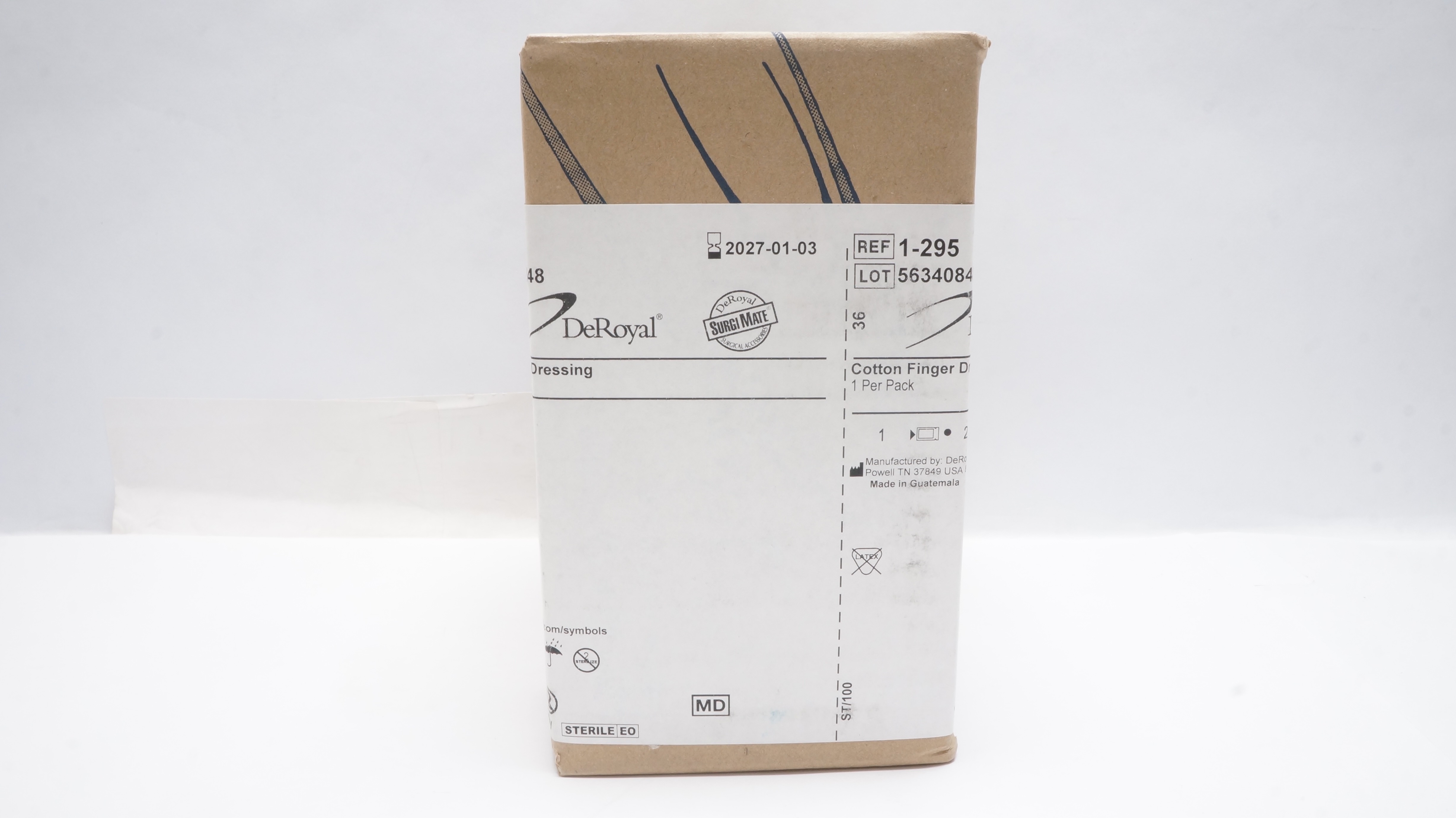 DeRoyal 1-295 Cotton Finger Dressing - Case of 20