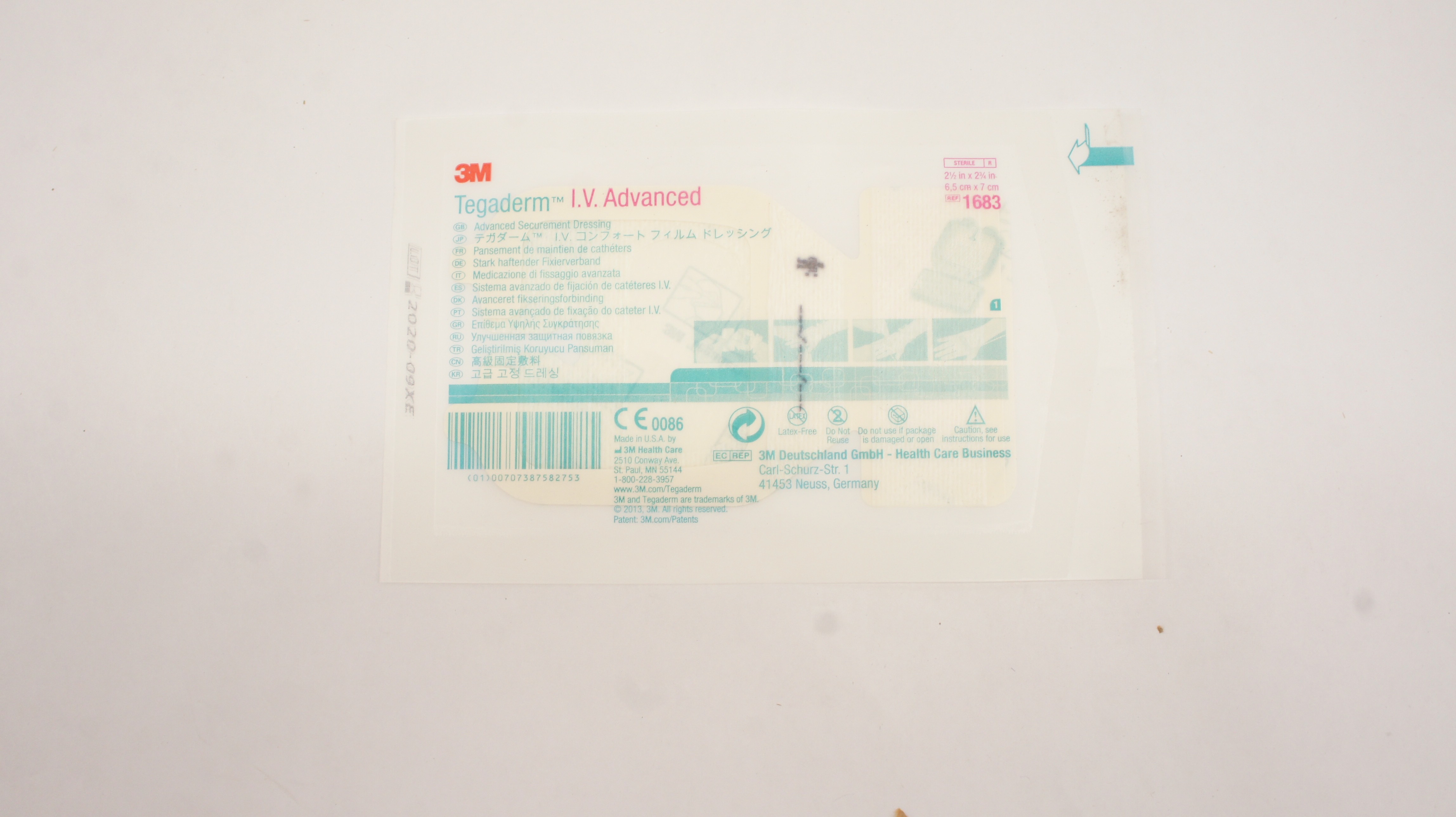3M 1683 Tegaderm I.V. Advanced Securement Dressing 2-1/2inch x 2-3/4 inch (x)
