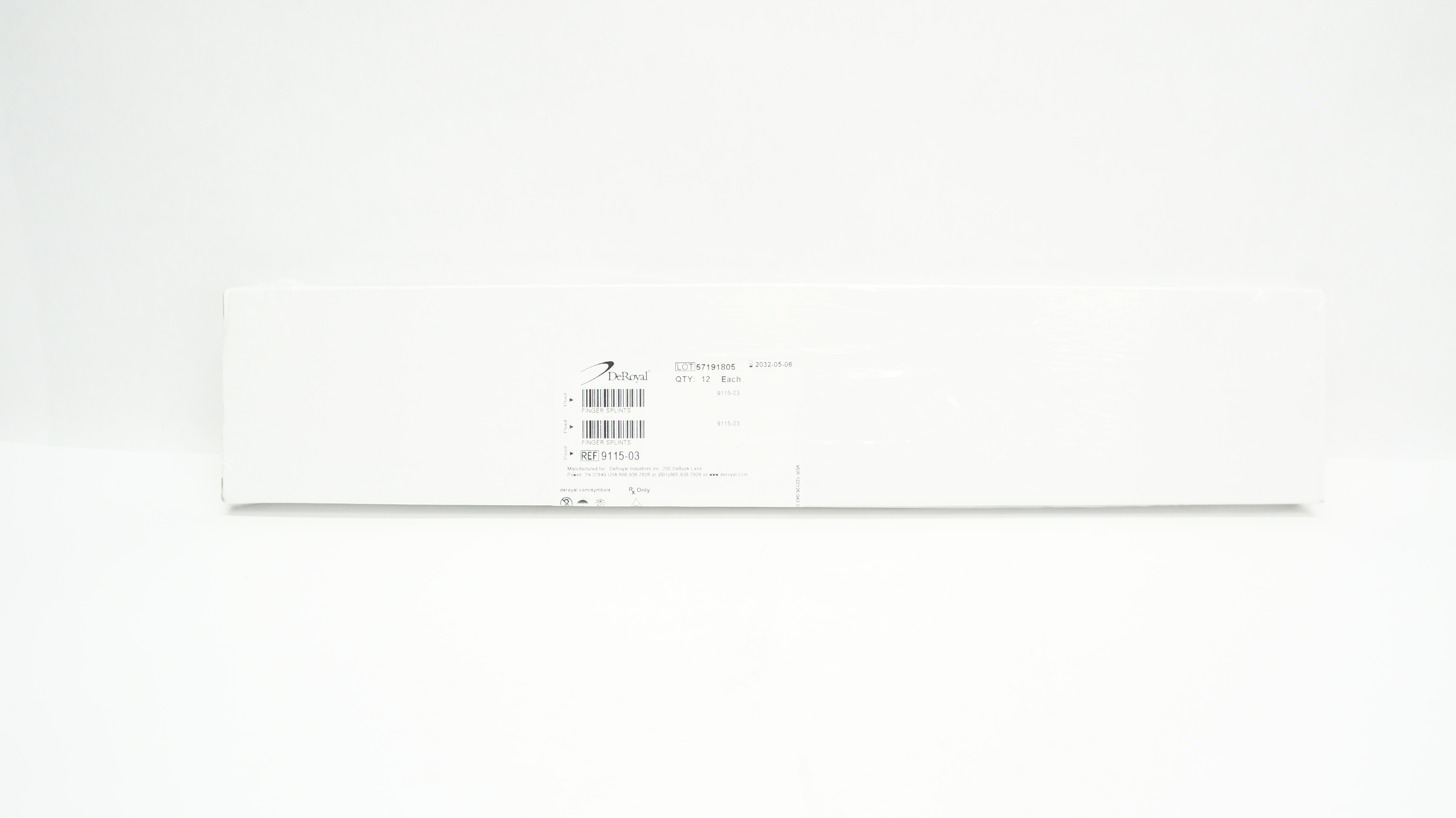 DeRoyal 9115-03 Finger Splints, Aluminum Foam 3/4In x 18In  - Box of 12