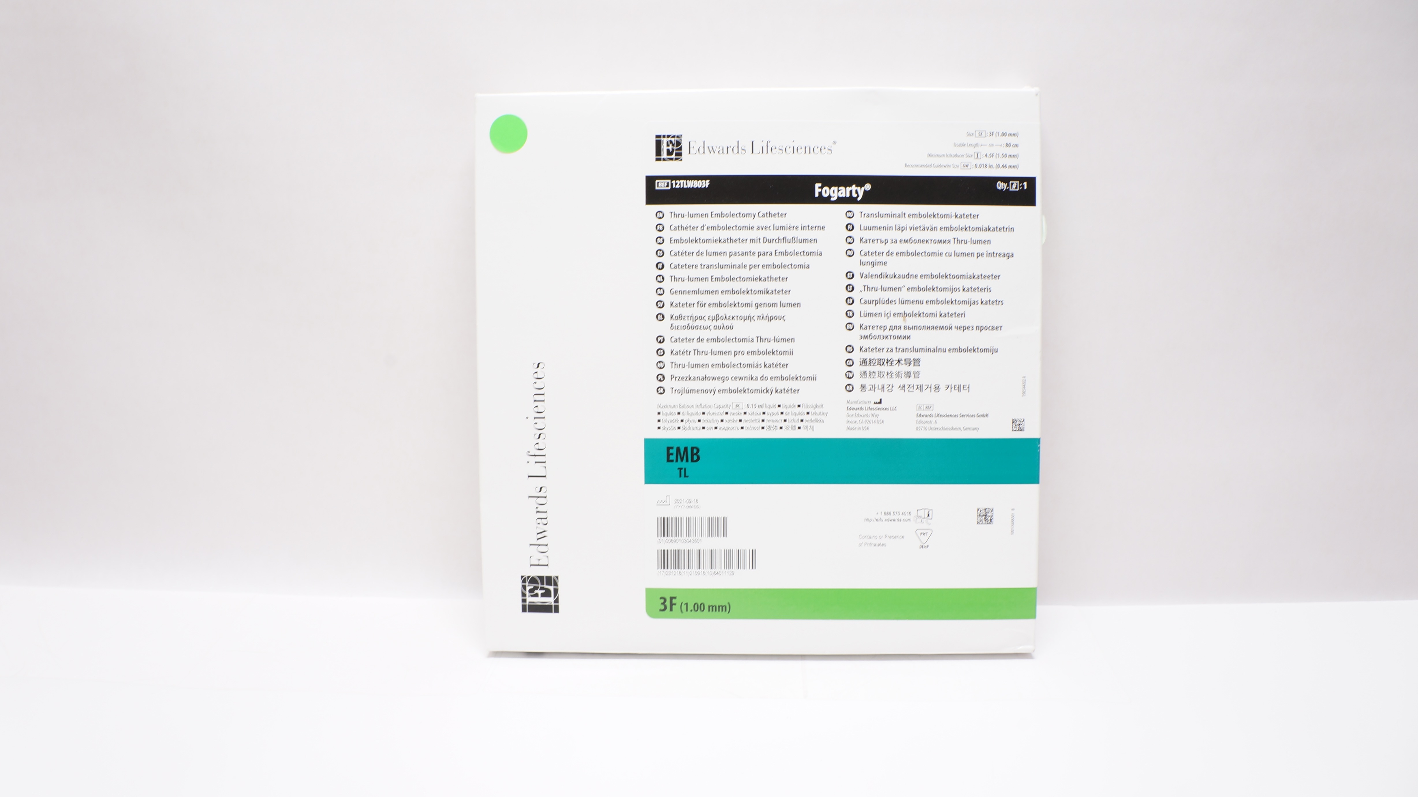 Edwards Lifesciences 12TLW803F Fogarty Thru-lumen Embolectomy Cath. 3F (x)