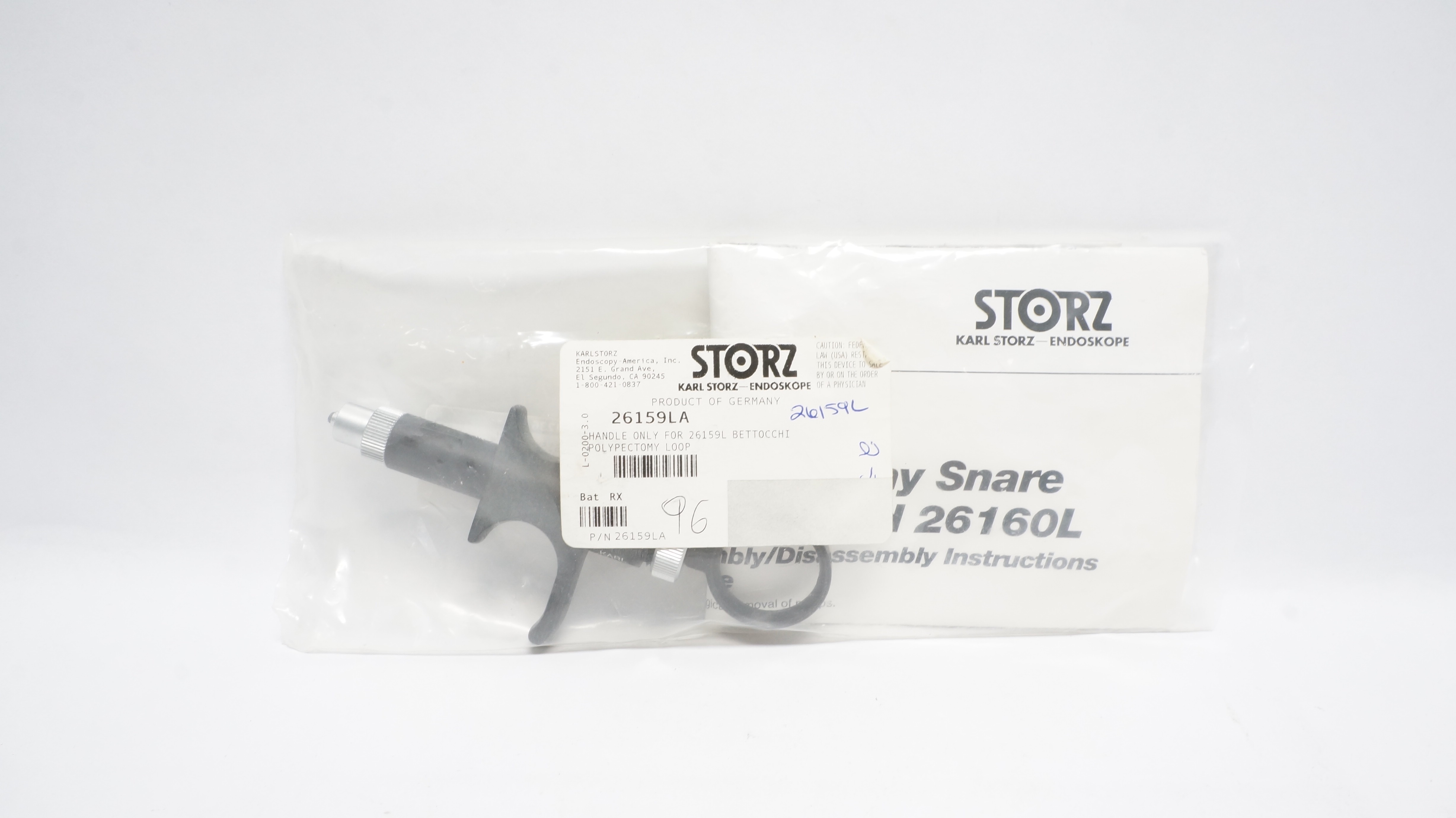 Karl Storz Endoscopy 26159LA handle Only for 26159L Bettocchi Polypectomy Loop