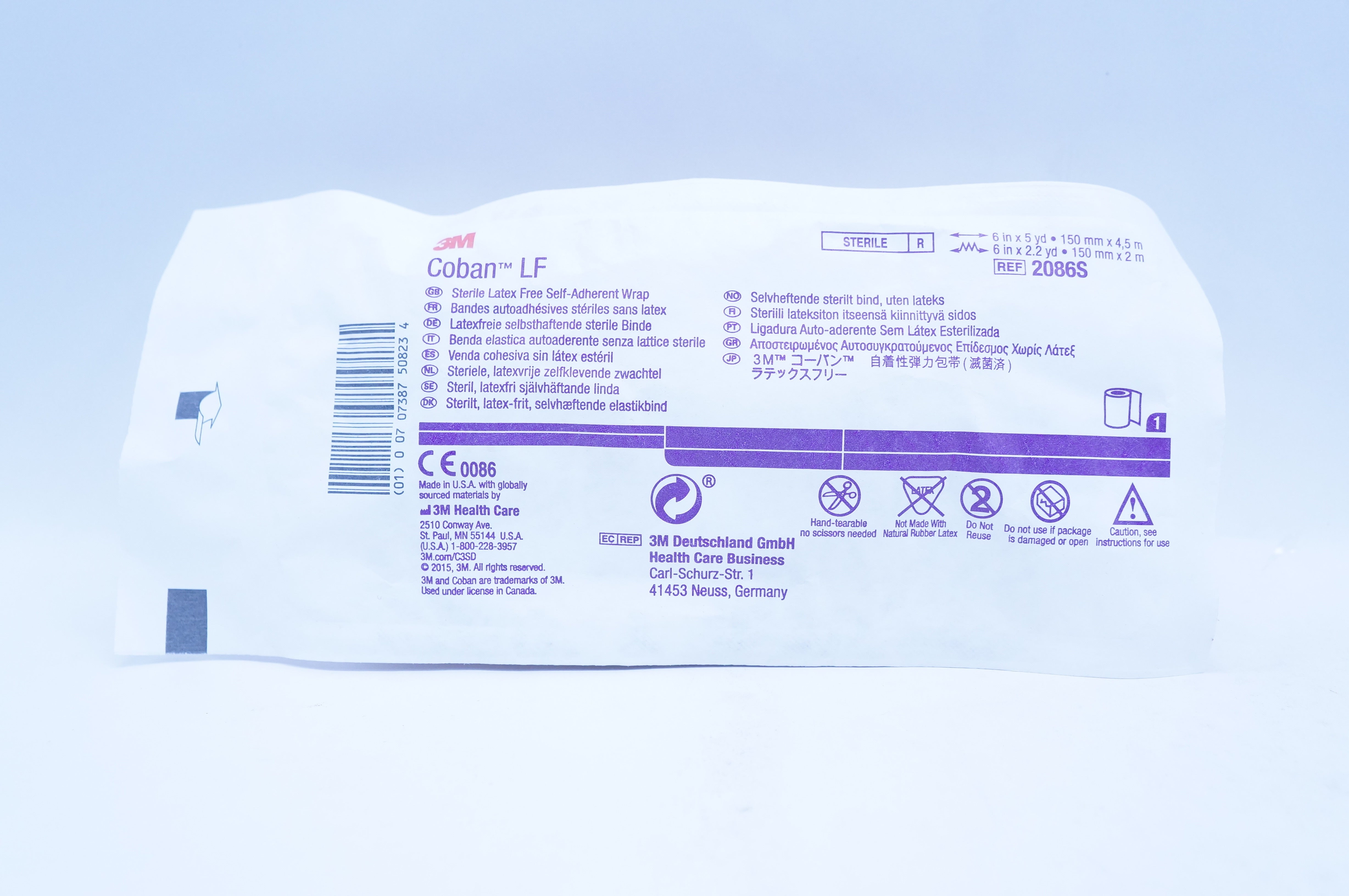 3M 2086S Coban LF Self-Adherent Wrap 6inch x 5yd, 6inch x 2.2yd