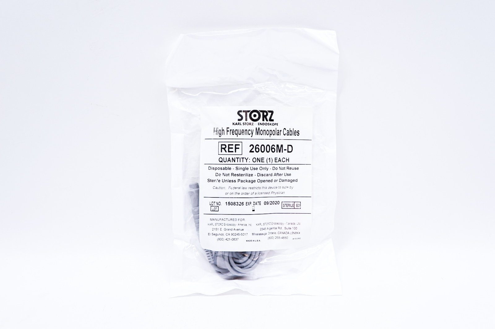 Karl Storz 26006M-D High Frequency Monopolar Cables