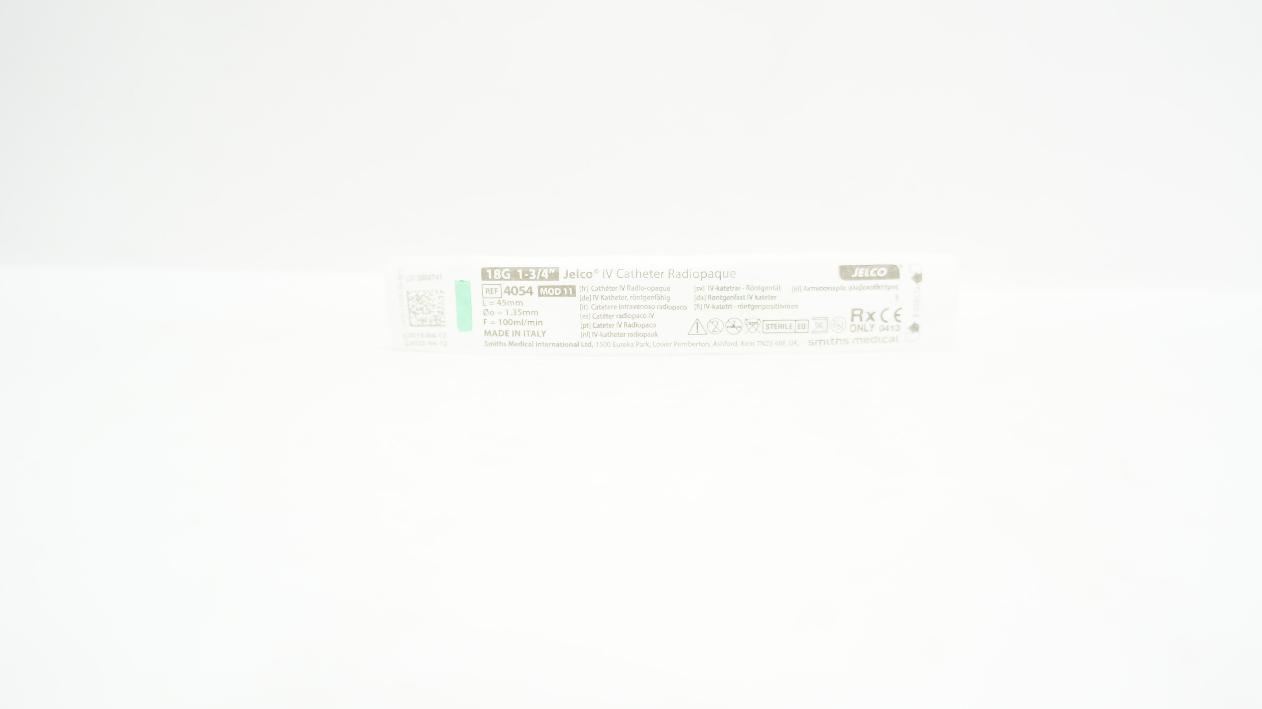 Smiths Medical 4054 Jelco IV Cath. Radiopaque MOD 11 45mm x 1.35mm,100ml/min (x)