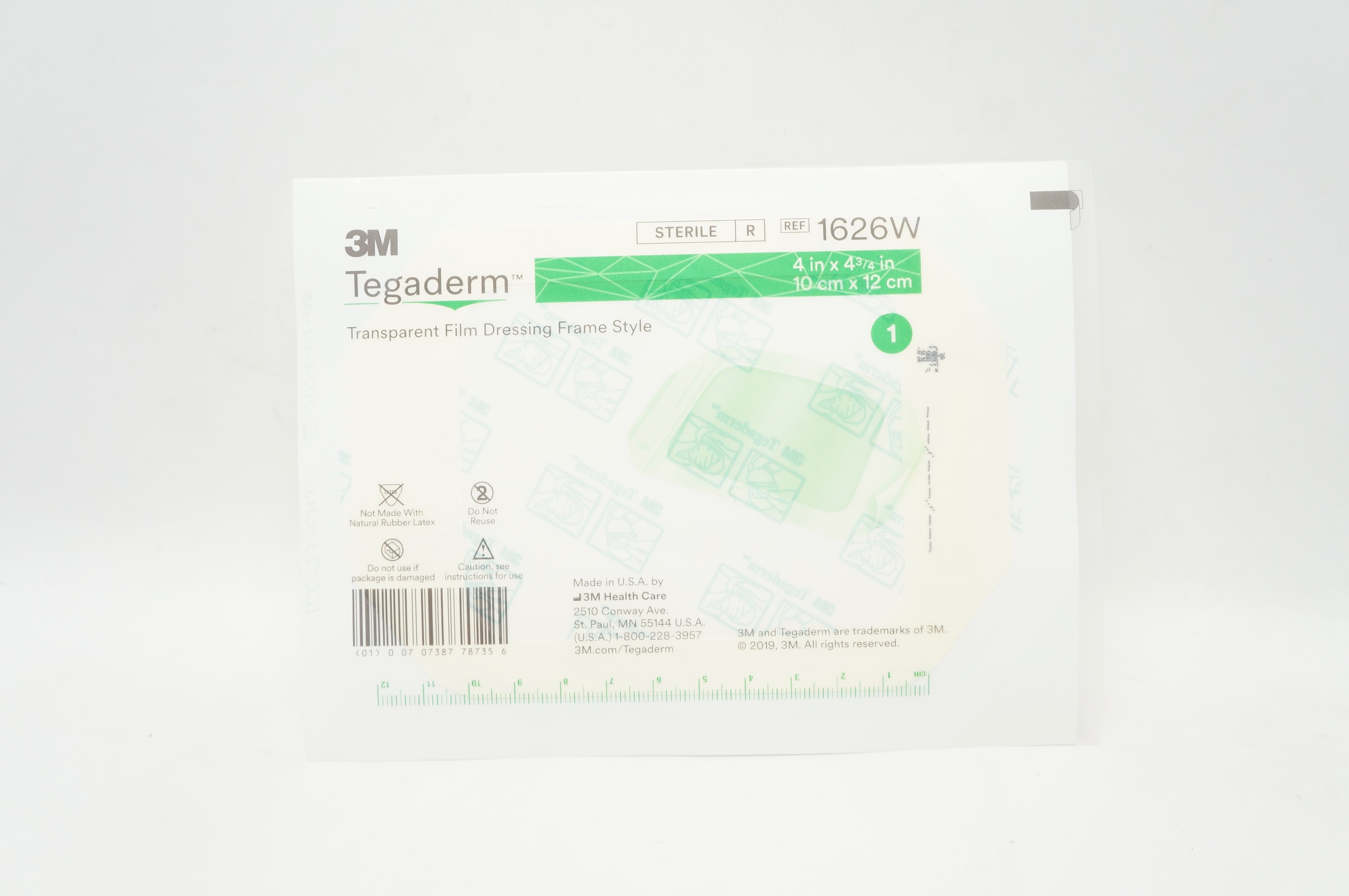3M 1626W Tegaderm Transparent Film Dressing Frame Style 4 x 4-3/4inch (x)