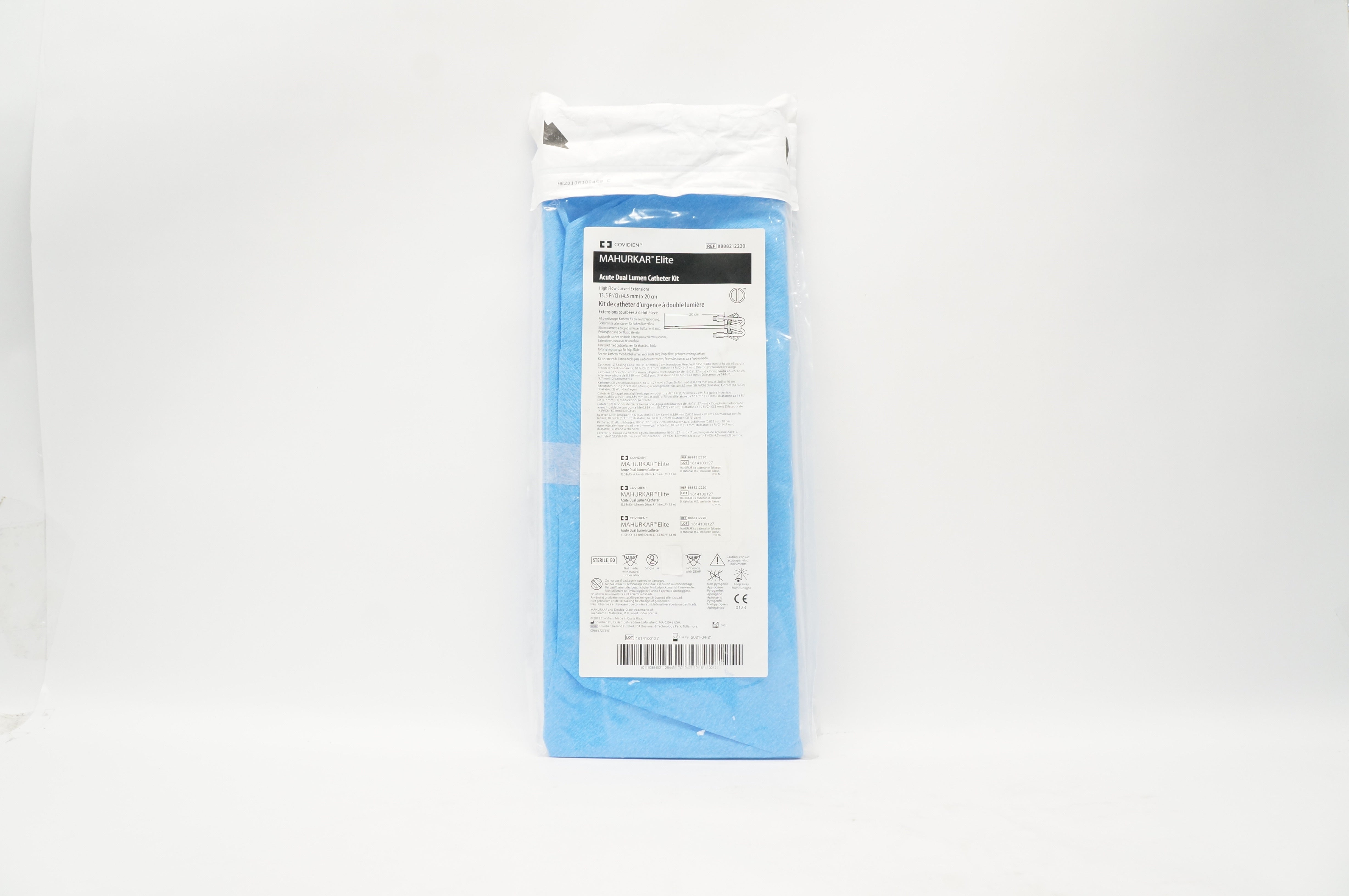 Covidien 8888212220 Mahurkar Elite Acute Dual Lumen Cath. Kit 13.5Fr x 20cm (x)