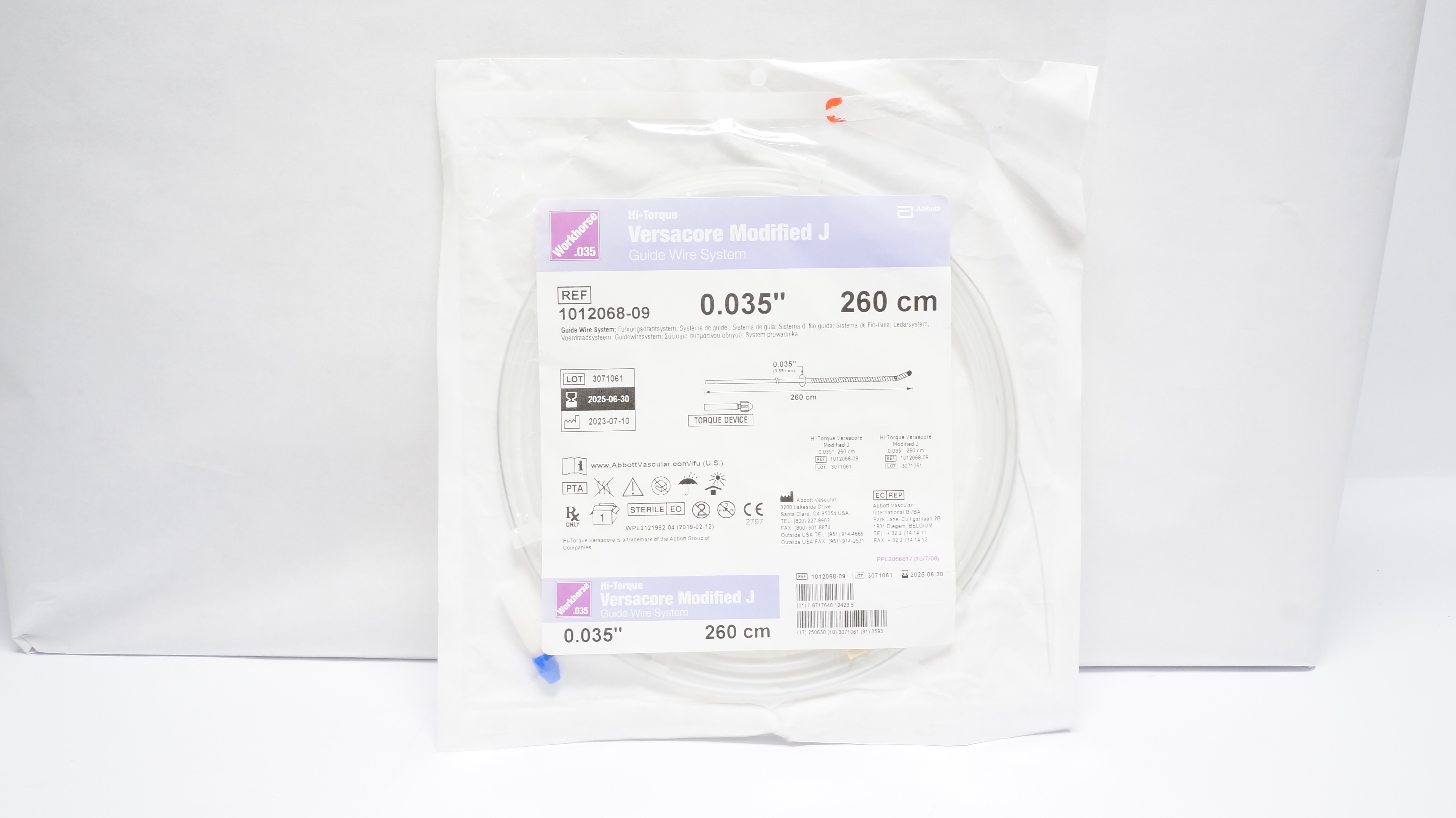 Abbott Vascular 1012068-09 Versacore Modified J 0.035In x 260cm (x)