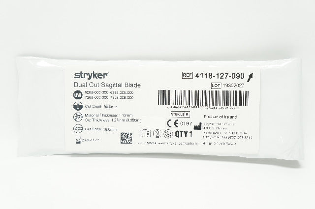 Stryker 4118-127-090 Dual Cut Sagittal Blade 18.0mm x 90.0mm x 1.27mm