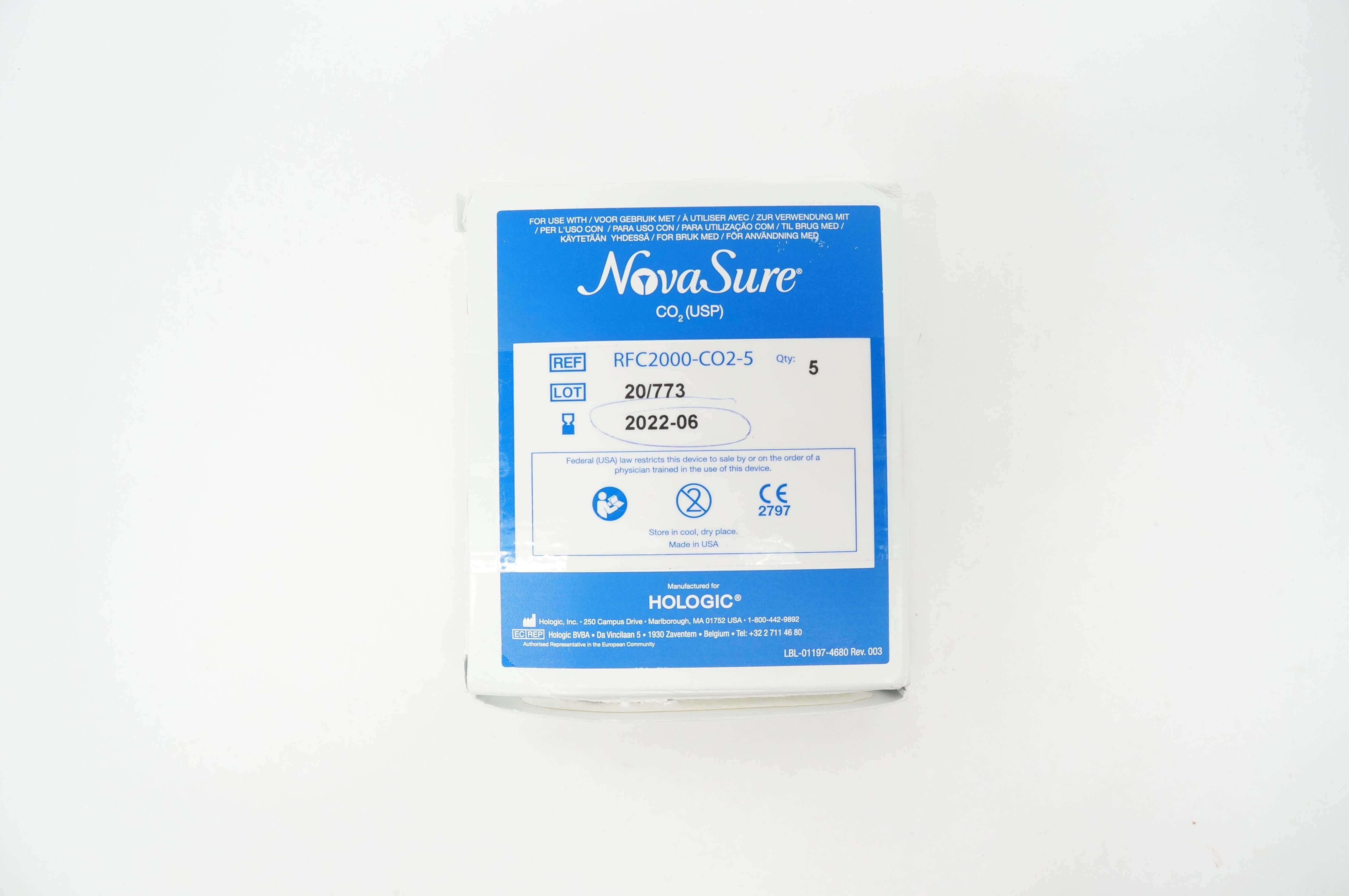 Hologic RFC2000-CO2-5 NovaSure CO2, USP (x) - Box of 5