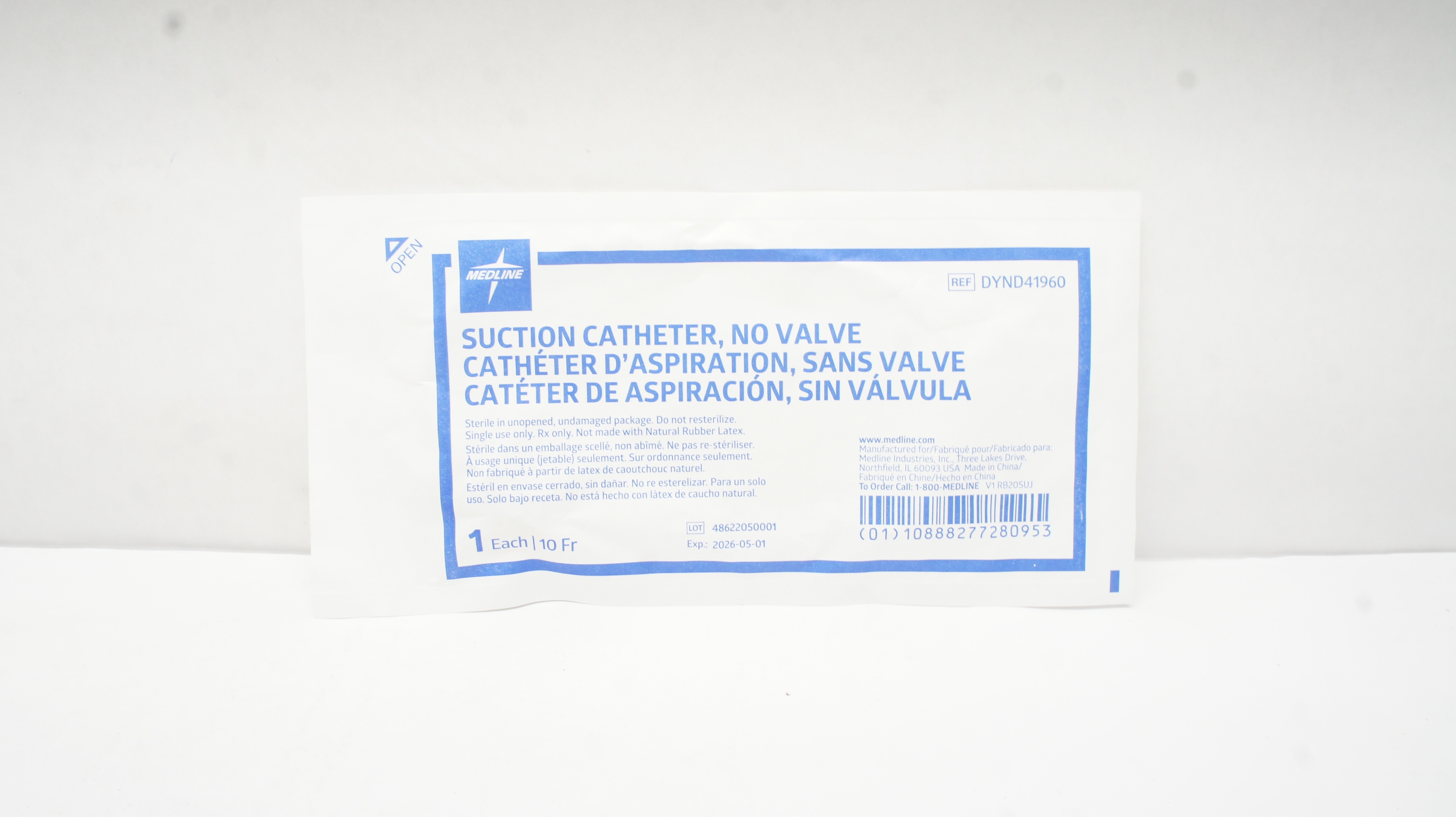 Medline DYND41960 10 Fr. Suction Cath., No Valve