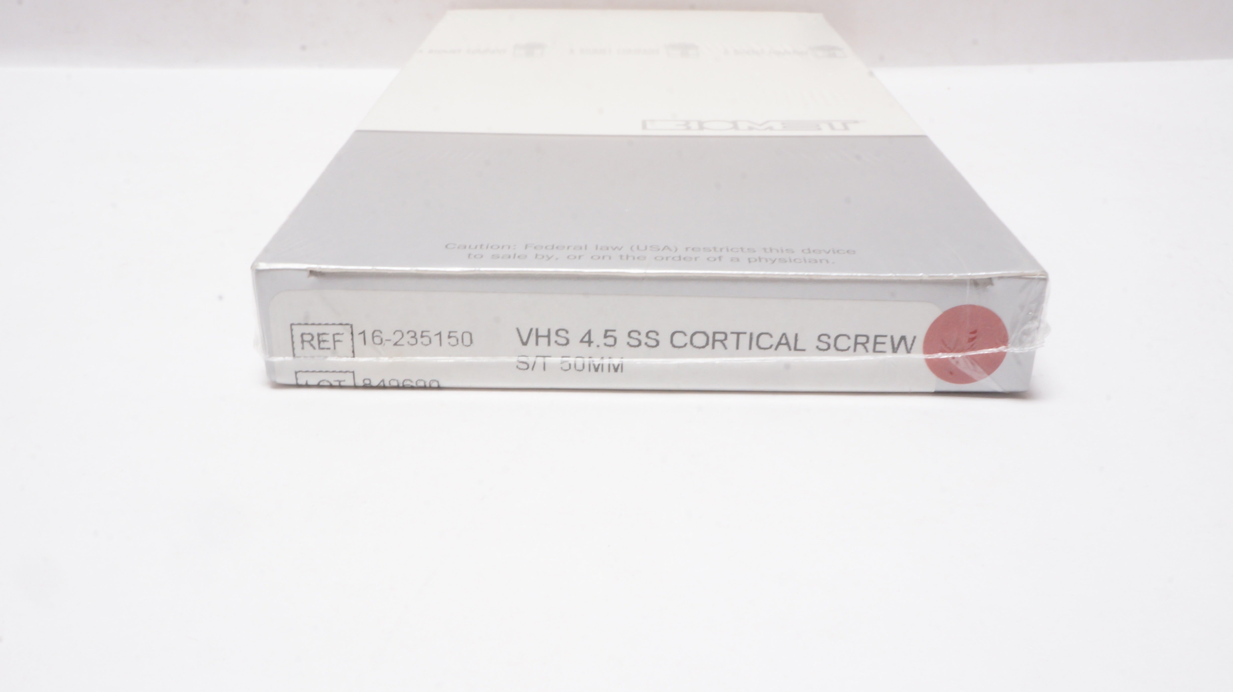 Biomet 16-235150 Trauma Fixation Systems VHS 4.5 SS Cortical Screw S/T 50mm