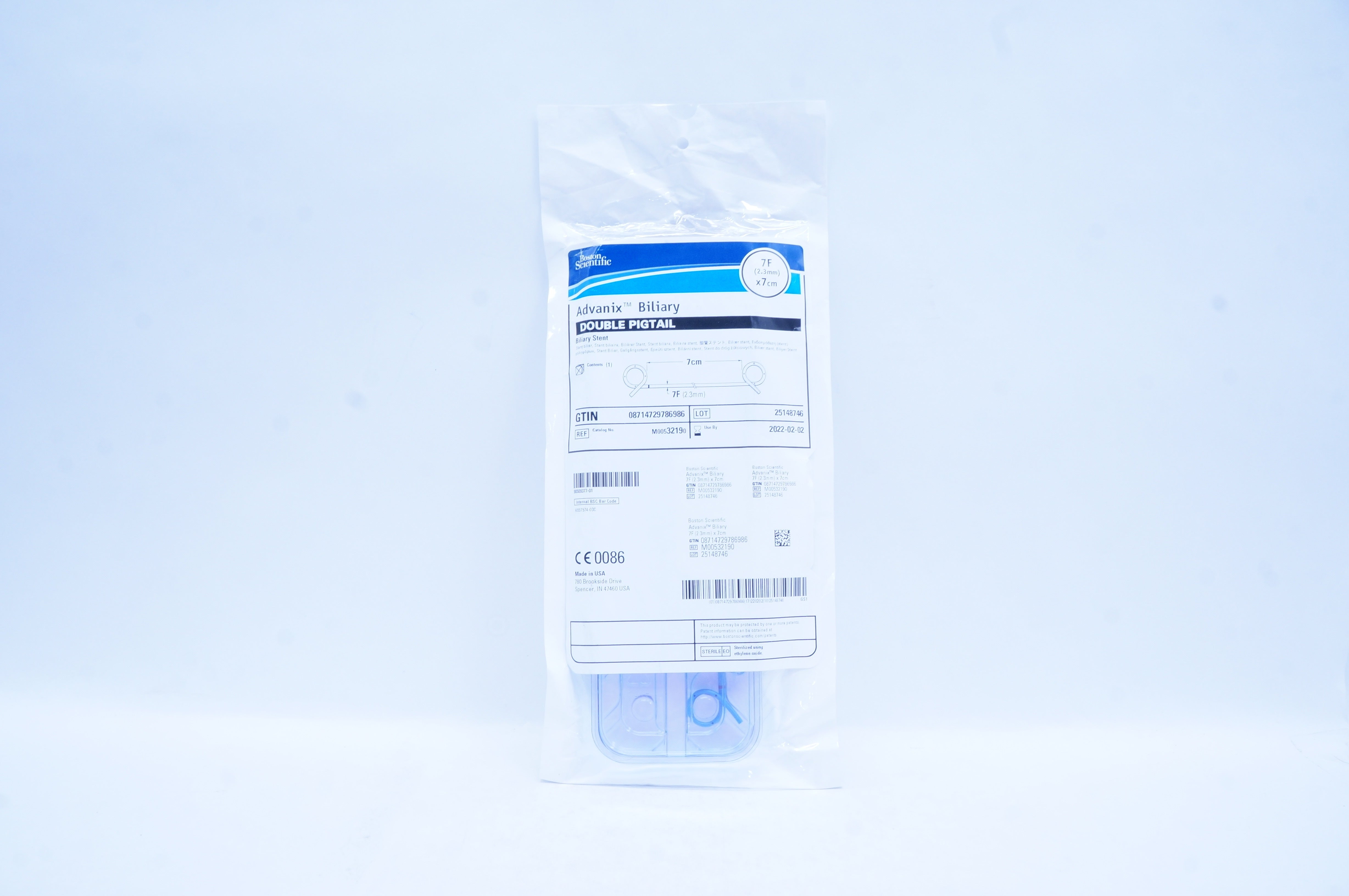 Boston Scientific M00532190 Advanix Biliary Stnt, Double Pigtail, 7F x 7cm (x)