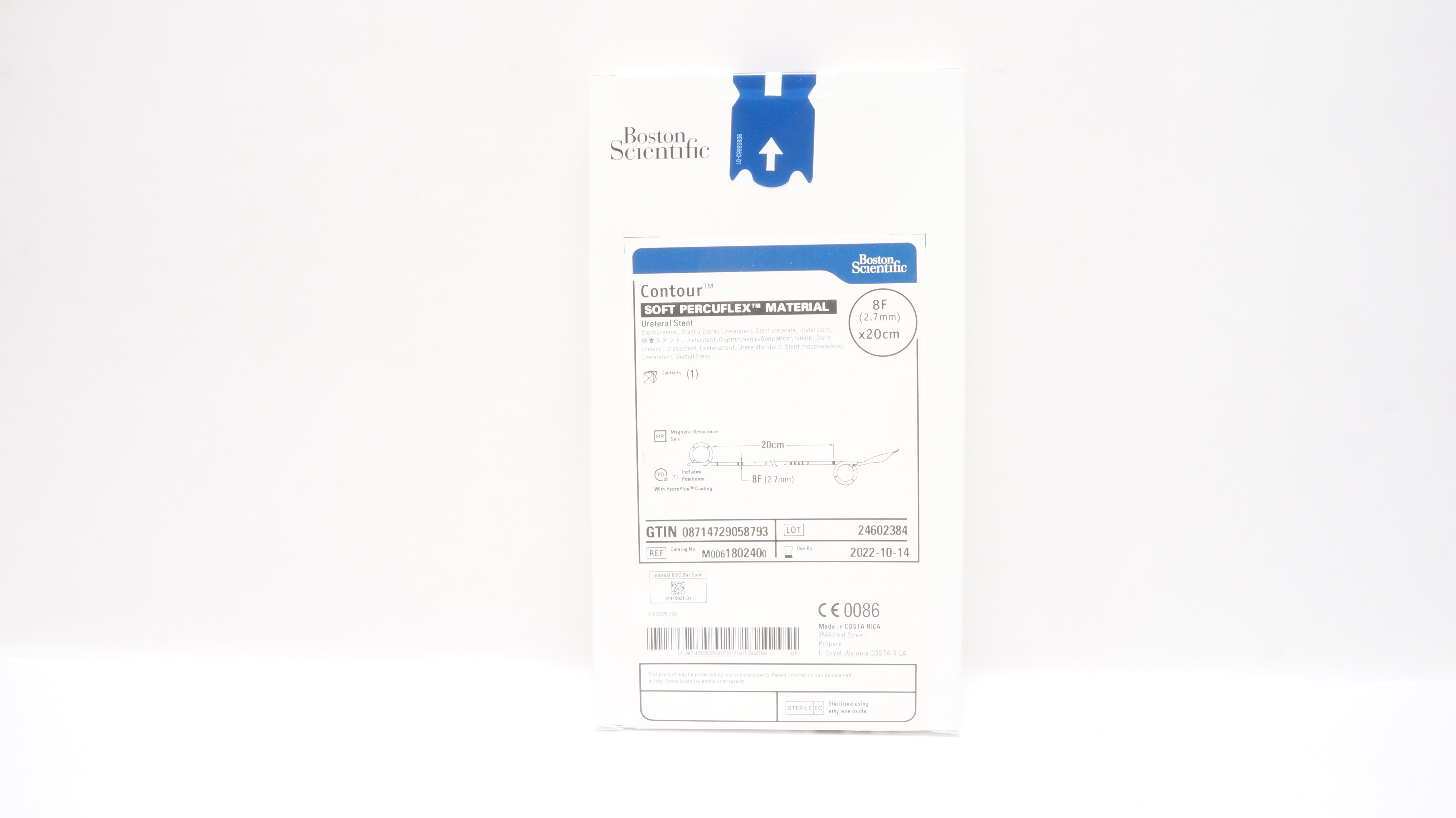 Boston Scientific M0061802400 Contour Soft Percuflex Ureteral Stnt 8F x 20cm (x)