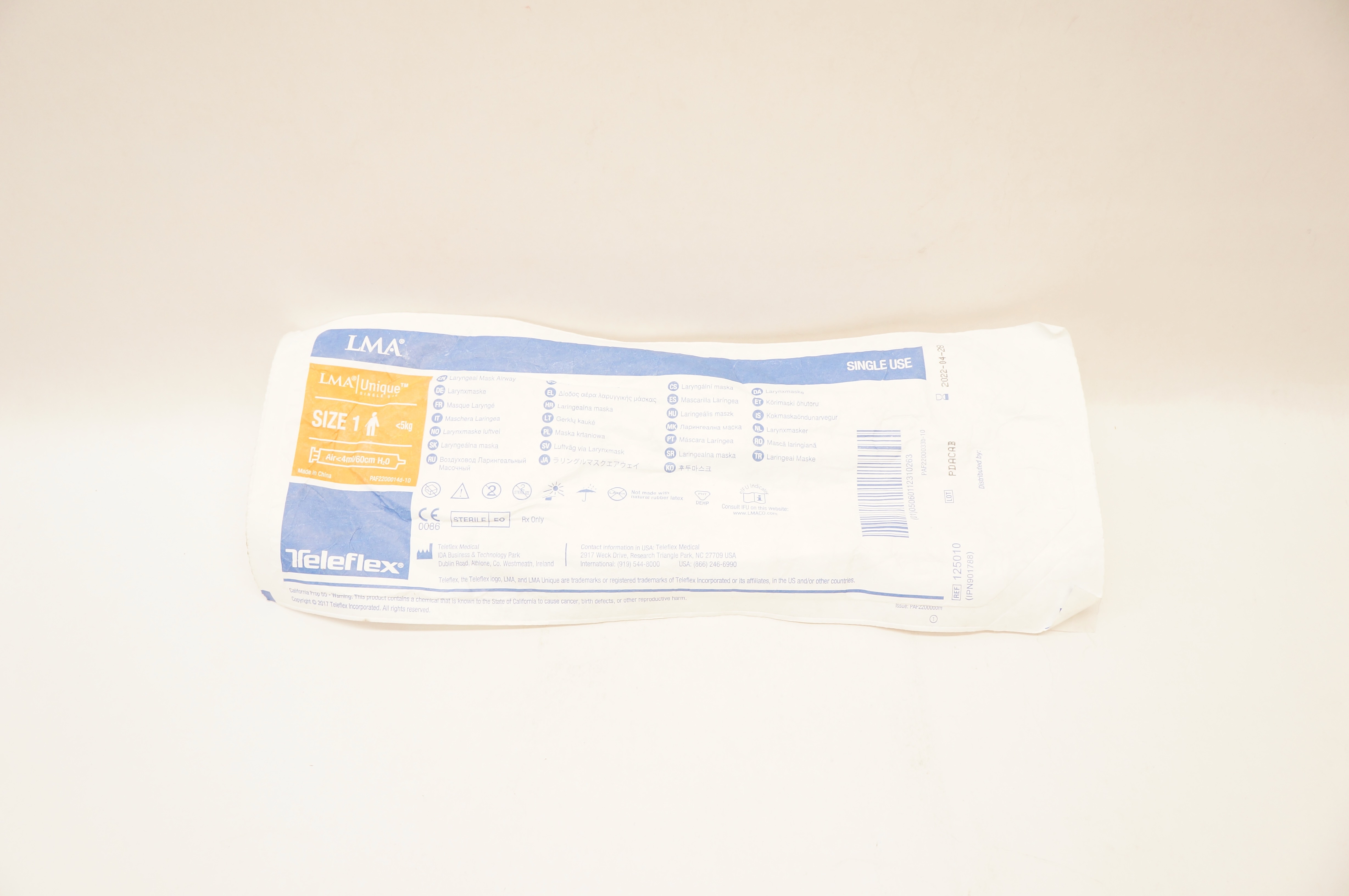 Teleflex 175010 LMA Supreme Laryngeal Mask Airway Size 1, <5kg (x)