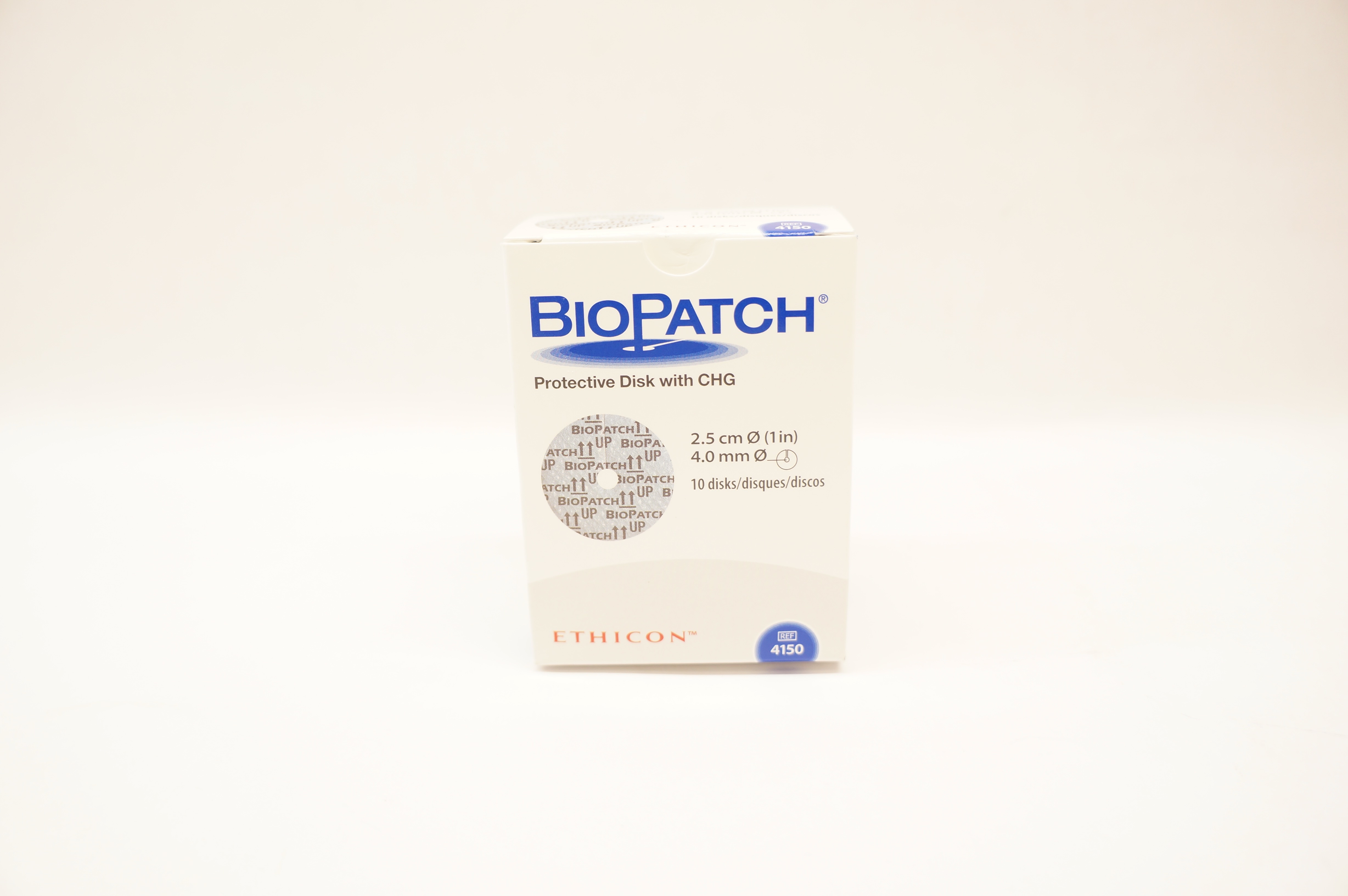 BioPatch 4150 Ethicon Protective Disk with CHG 1inch x 4.0mm -Box of 10