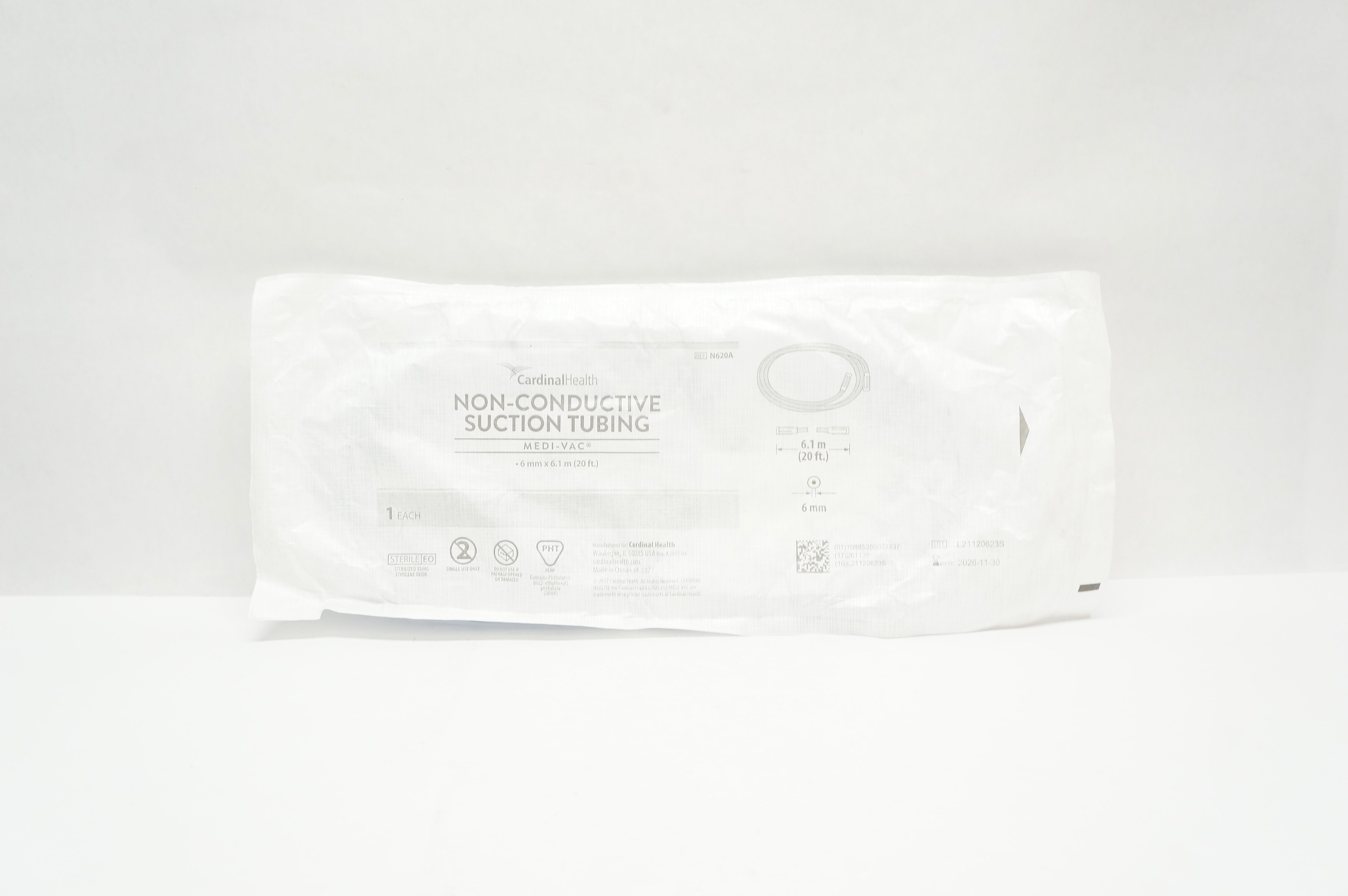 Cardinal Health N620A Non-Conductive Suction Tubing 20ft