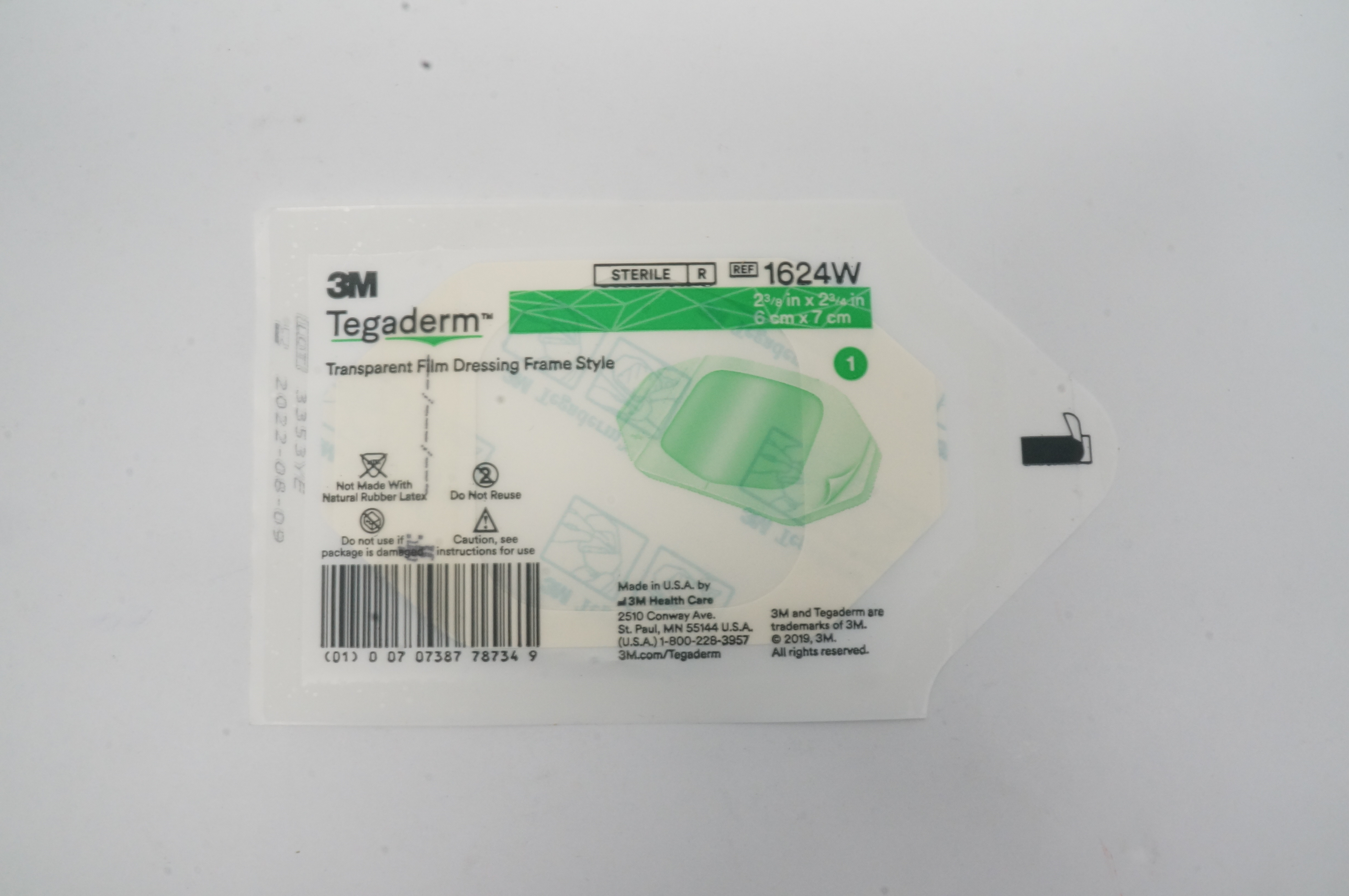 3M 1624W Tegaderm Transparent Film Dressing Frame Style 2-3/8in x 2-3/4in (x)