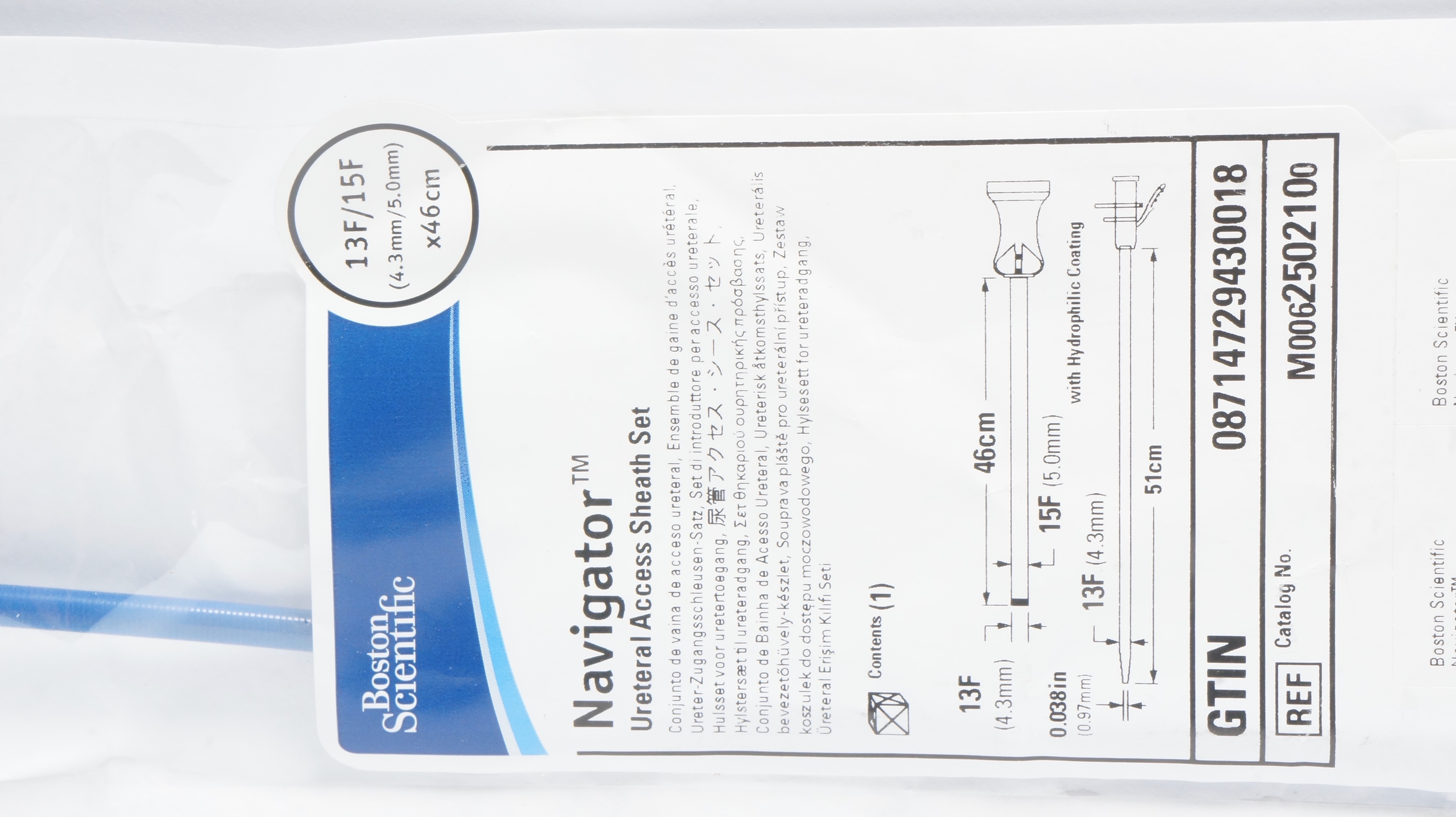 Boston Scientific M0062502100 Navigator Ureteral Sheath Set 13F/15F x 46cm (x)