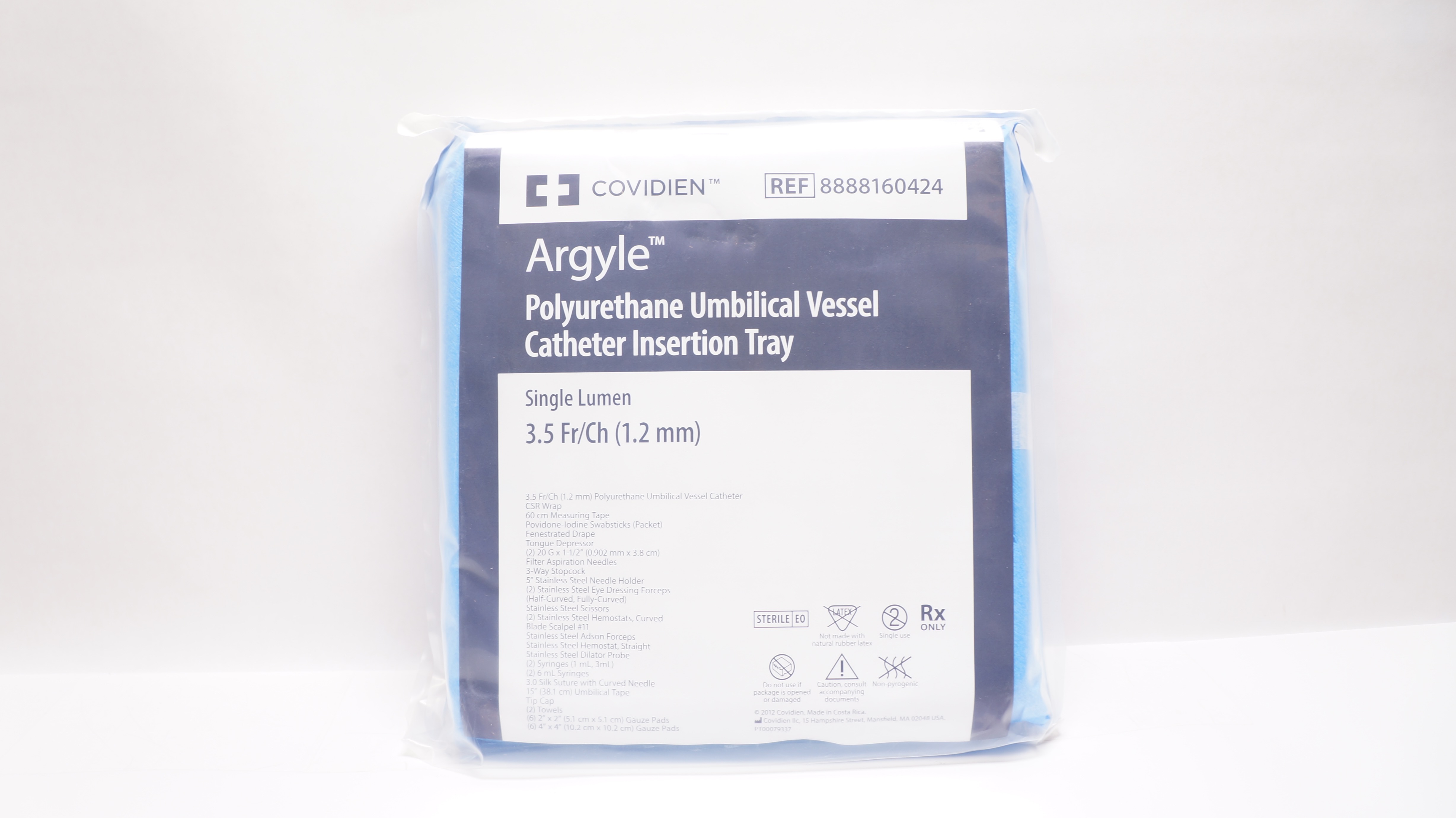 Covidien 8888160424 Argyle Umbilical Vessel Cath. Insertion Tray 3.5Fr/Ch (x)