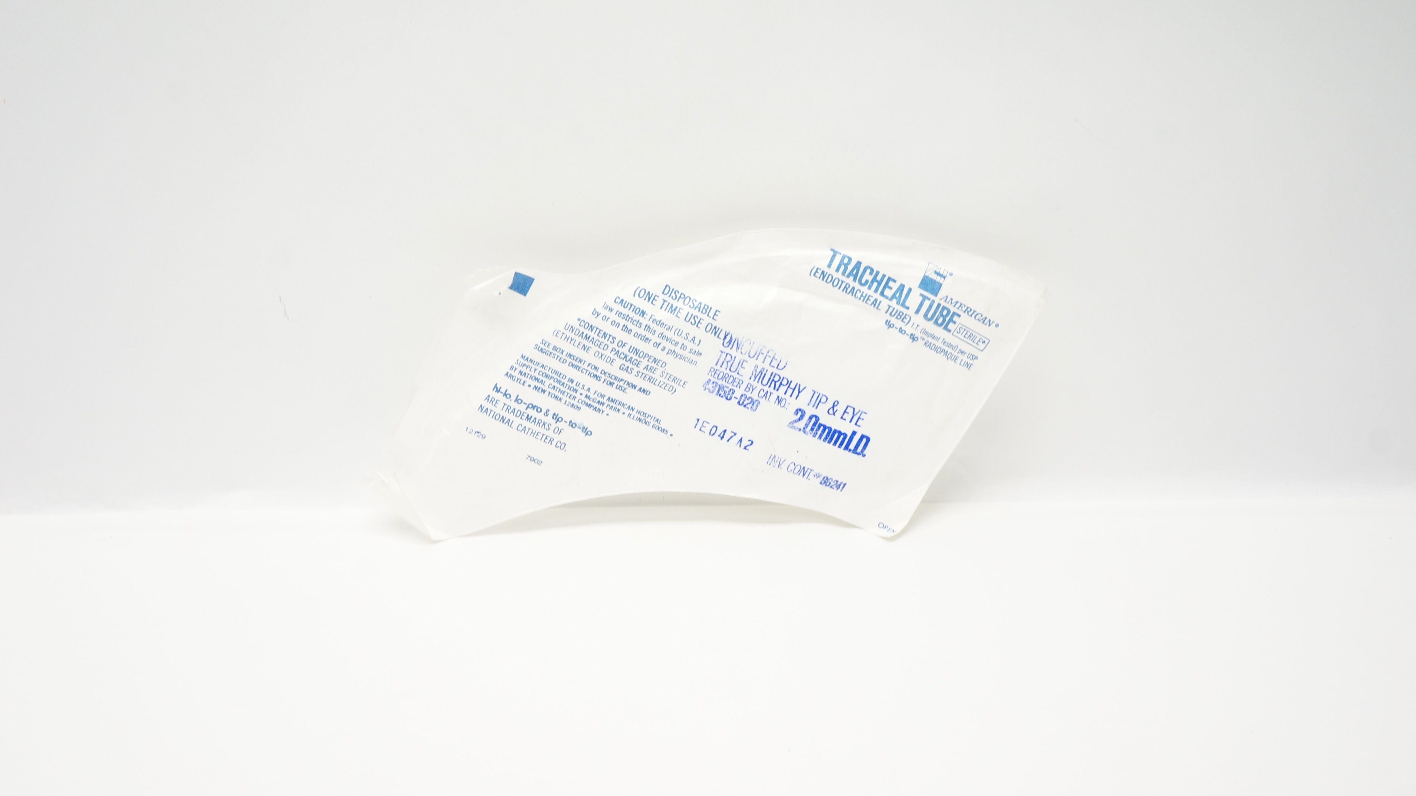 American 43158-020 Tracheal Tube 2.0mm I.D.