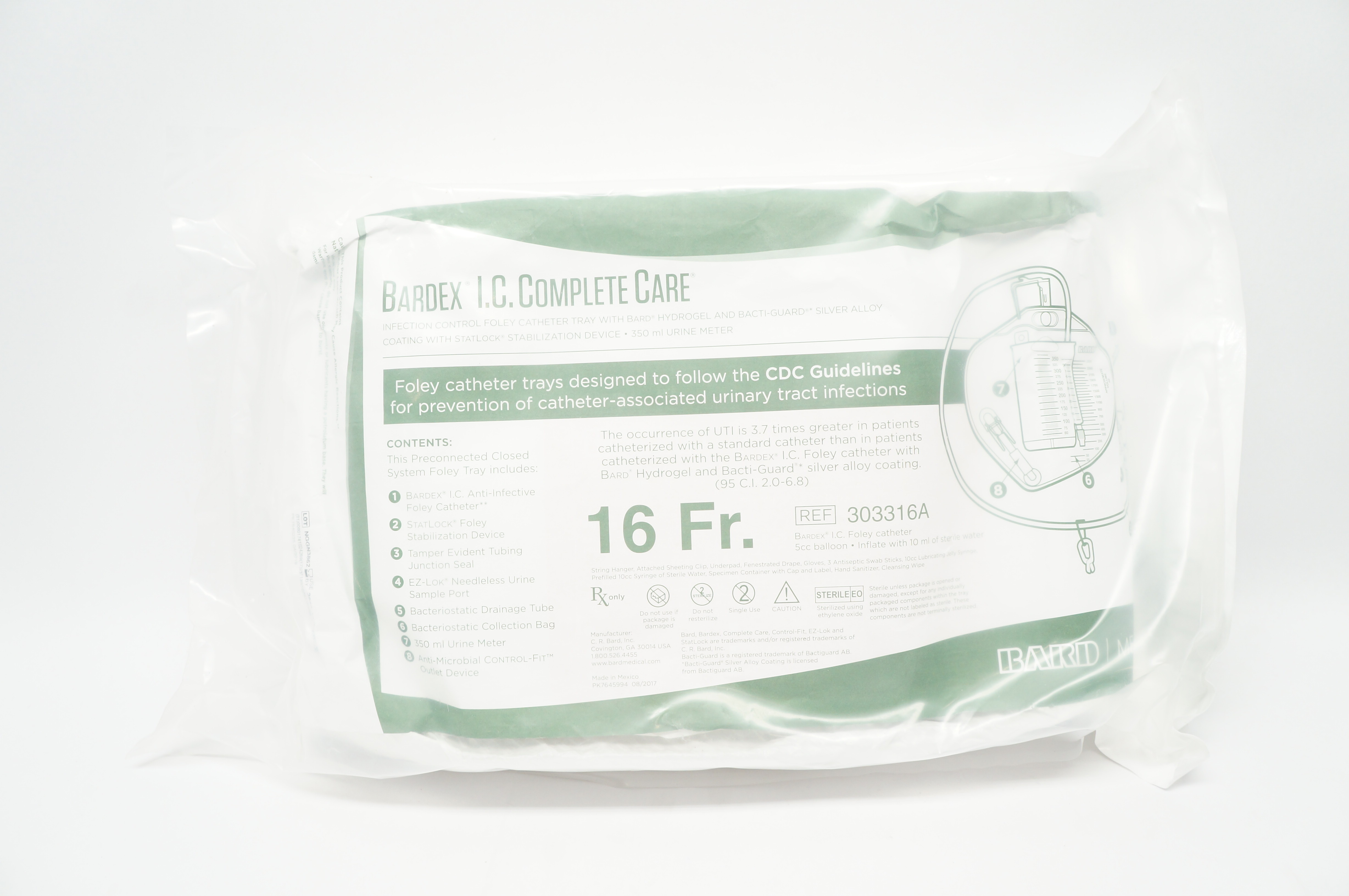 Bard 303316A Bardex I.C. Complete Care Infection Control Foley Cath.Tray 16Fr