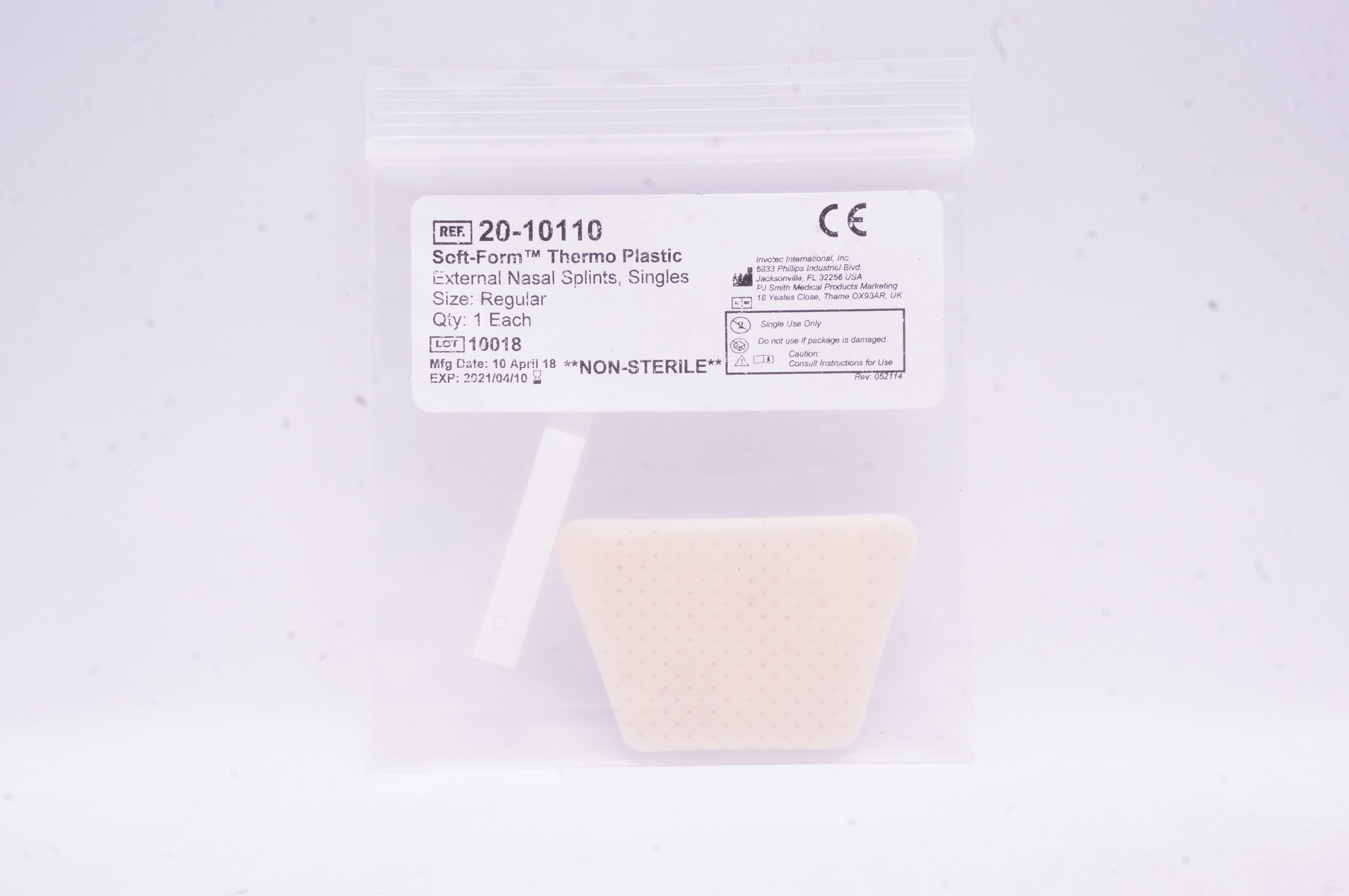 Invotec 20-10110 Soft-Form Thermo Plastic External Nasal Splints, Regular