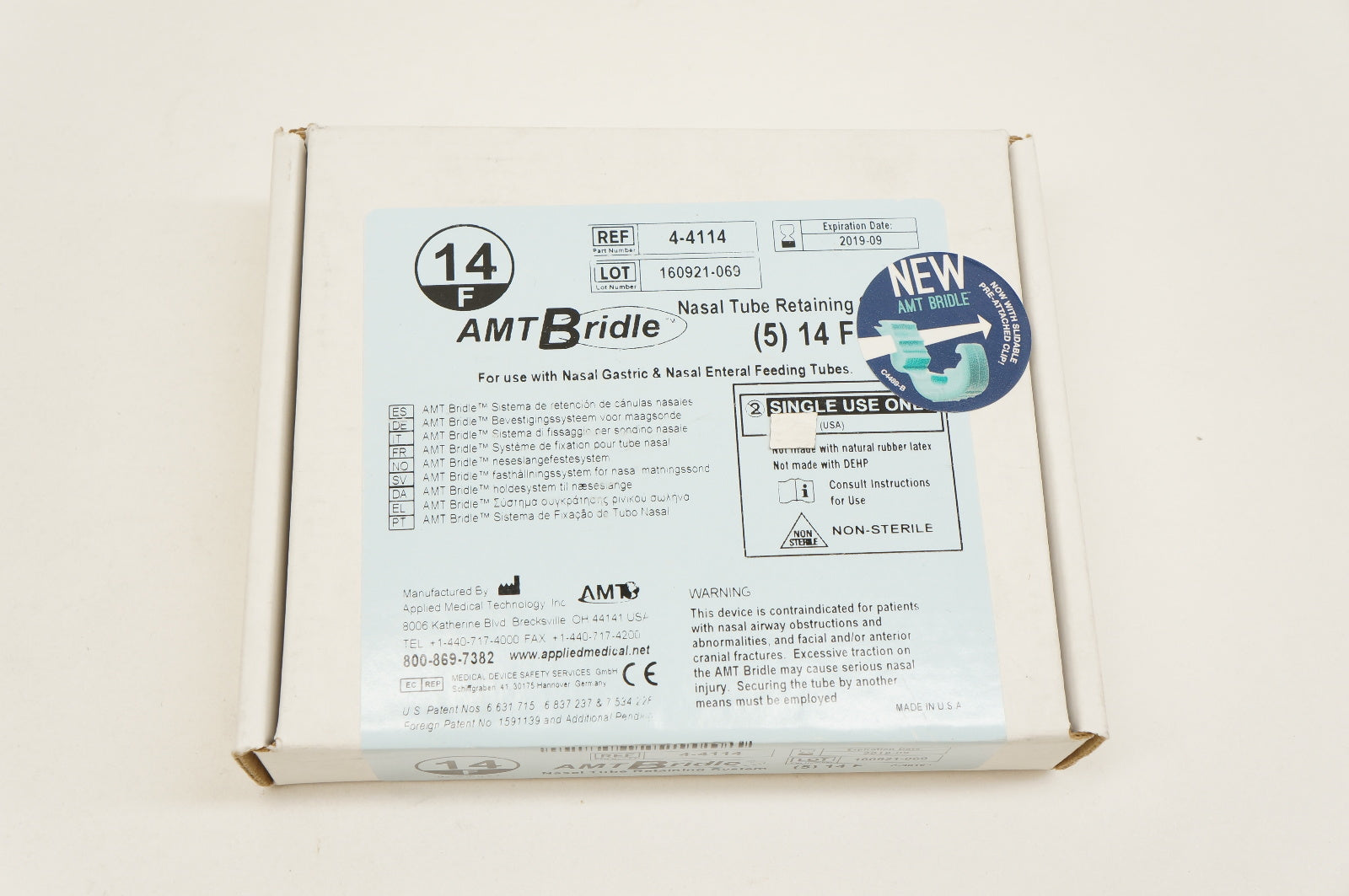 Applied Medical 4-4114 Nasal Tube Retaining System AMT Bridle, 8 Fr.(x)-Box of 5