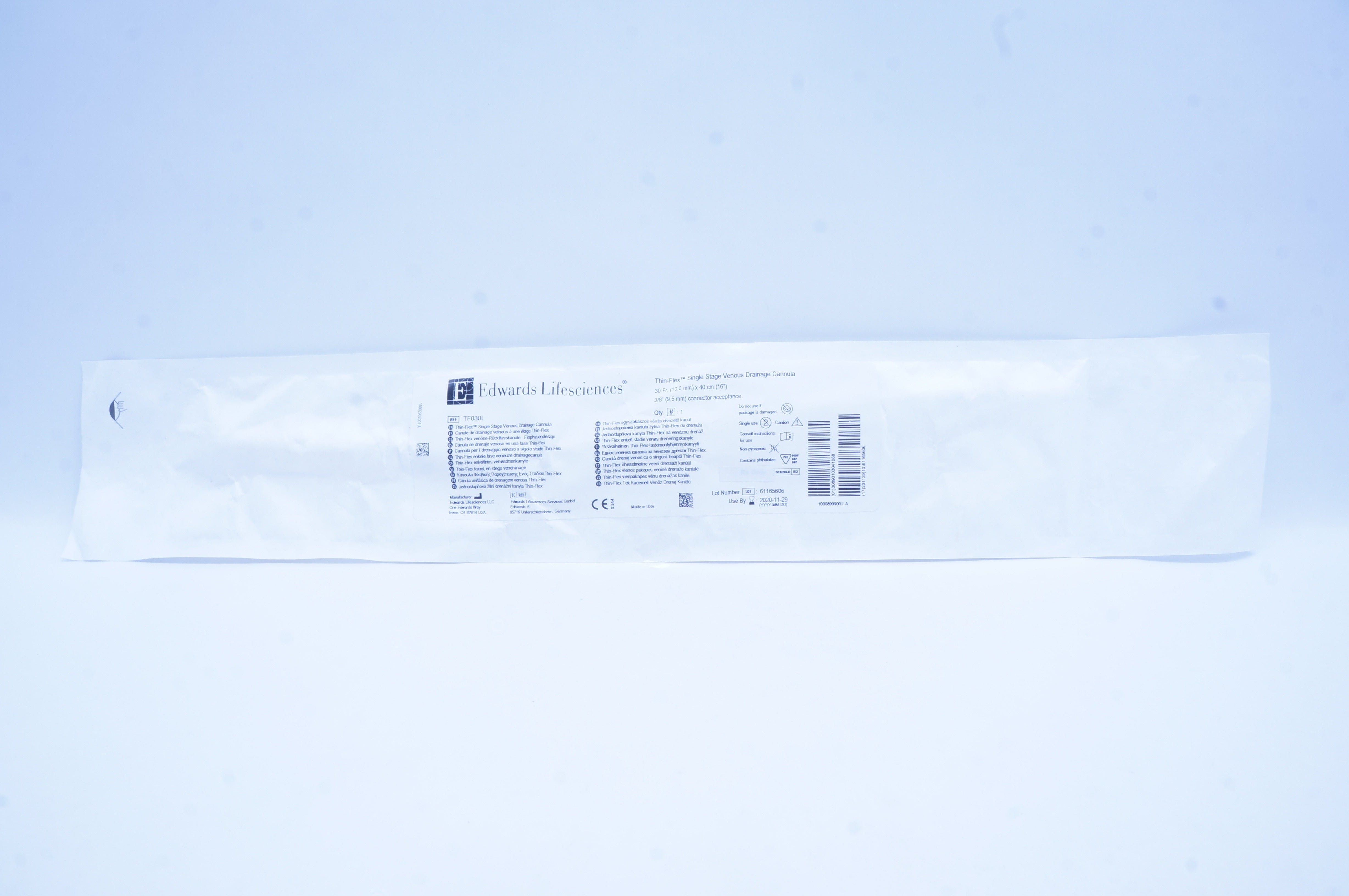 Edwards TF030L Thin-Flex Single Stage Venous Drainage Cannula 30Fr x 16inch (x)