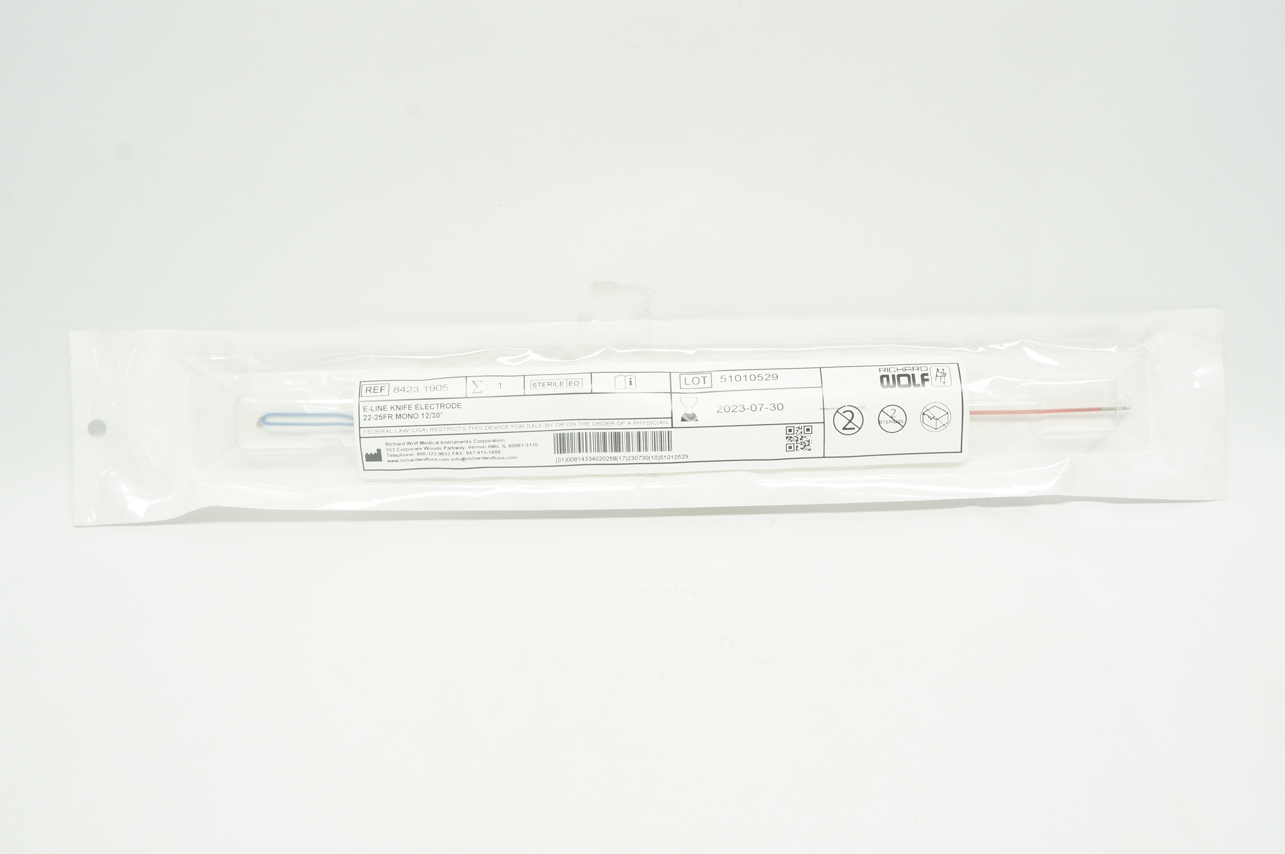 Richard Wolf 8423.1905 E-Line Knife Electrode 22-25Fr Mono 12/30 degree