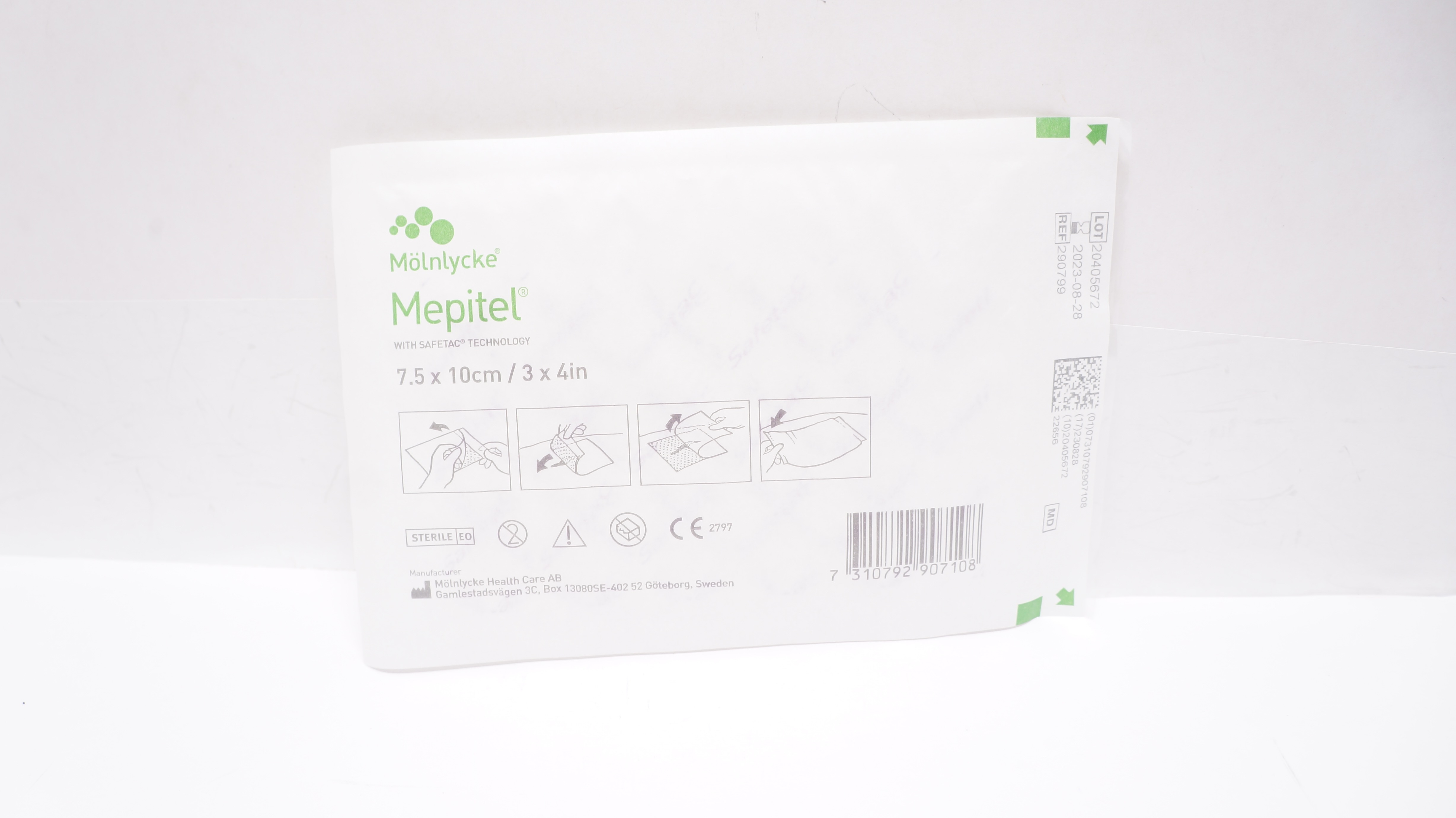 Molnlycke HealthCare 290799 Mepitel With Safetac Technology 3 inch x 4 inch (x)