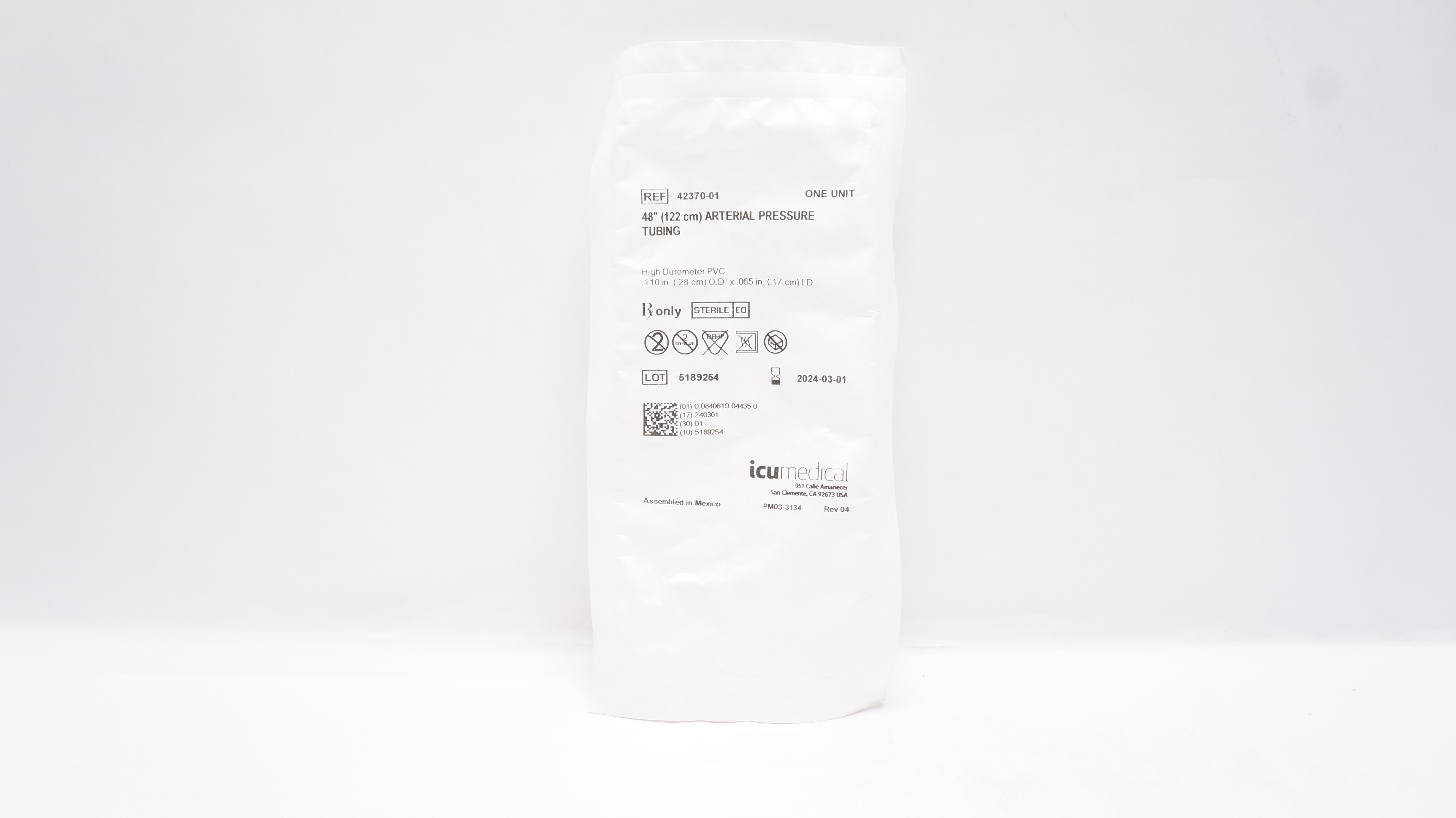 ICU Medical 42370-01 Arterial Pressure Tubing 48inch