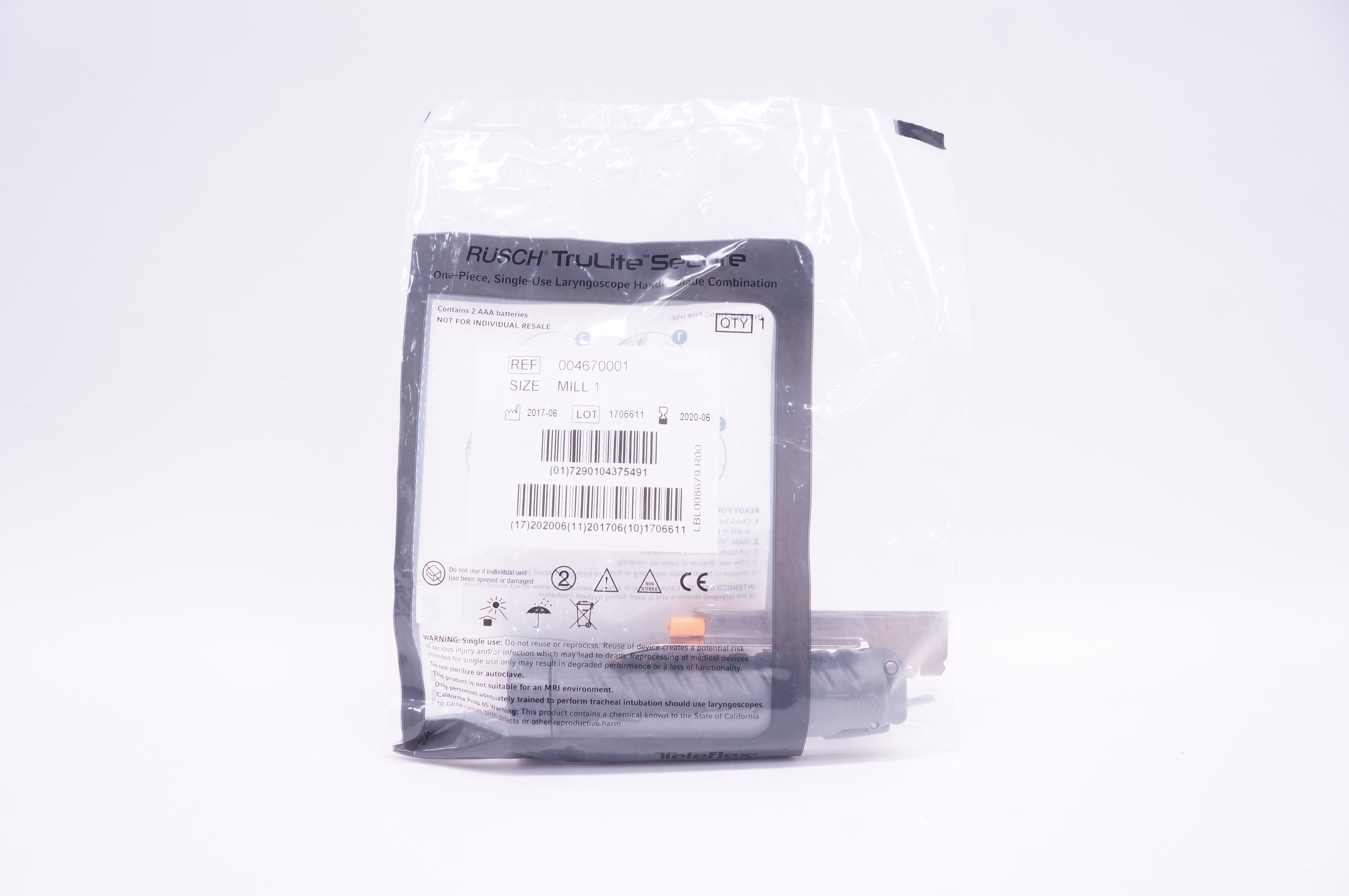 Teleflex 004670001 Rusch TruLite Secure Laryngoscope Handle-Bande Mill 1 (x)