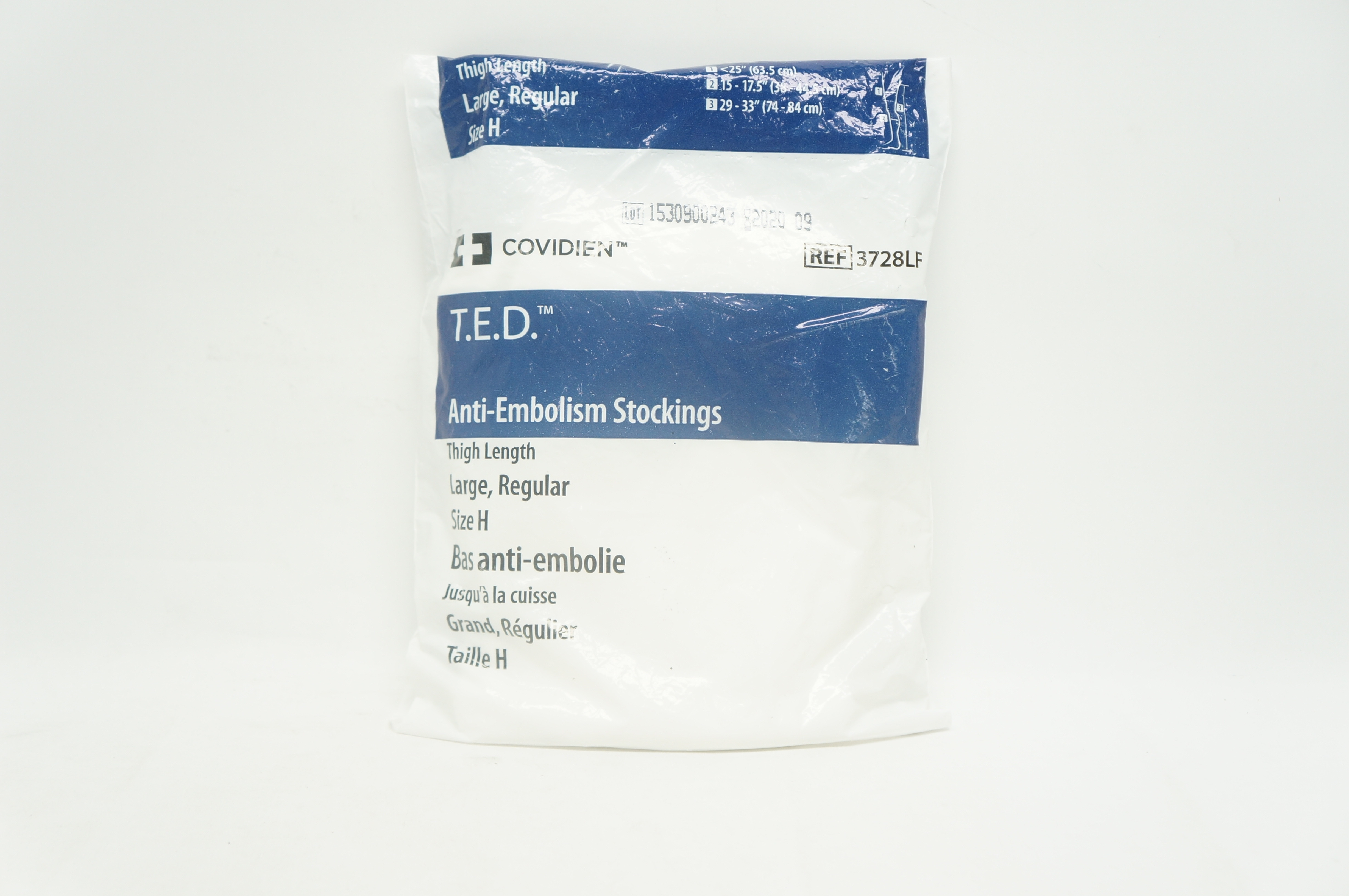 Covidien 3728LF T.E.D. Anti-Embolism Stockings Regular Large Size H (x)