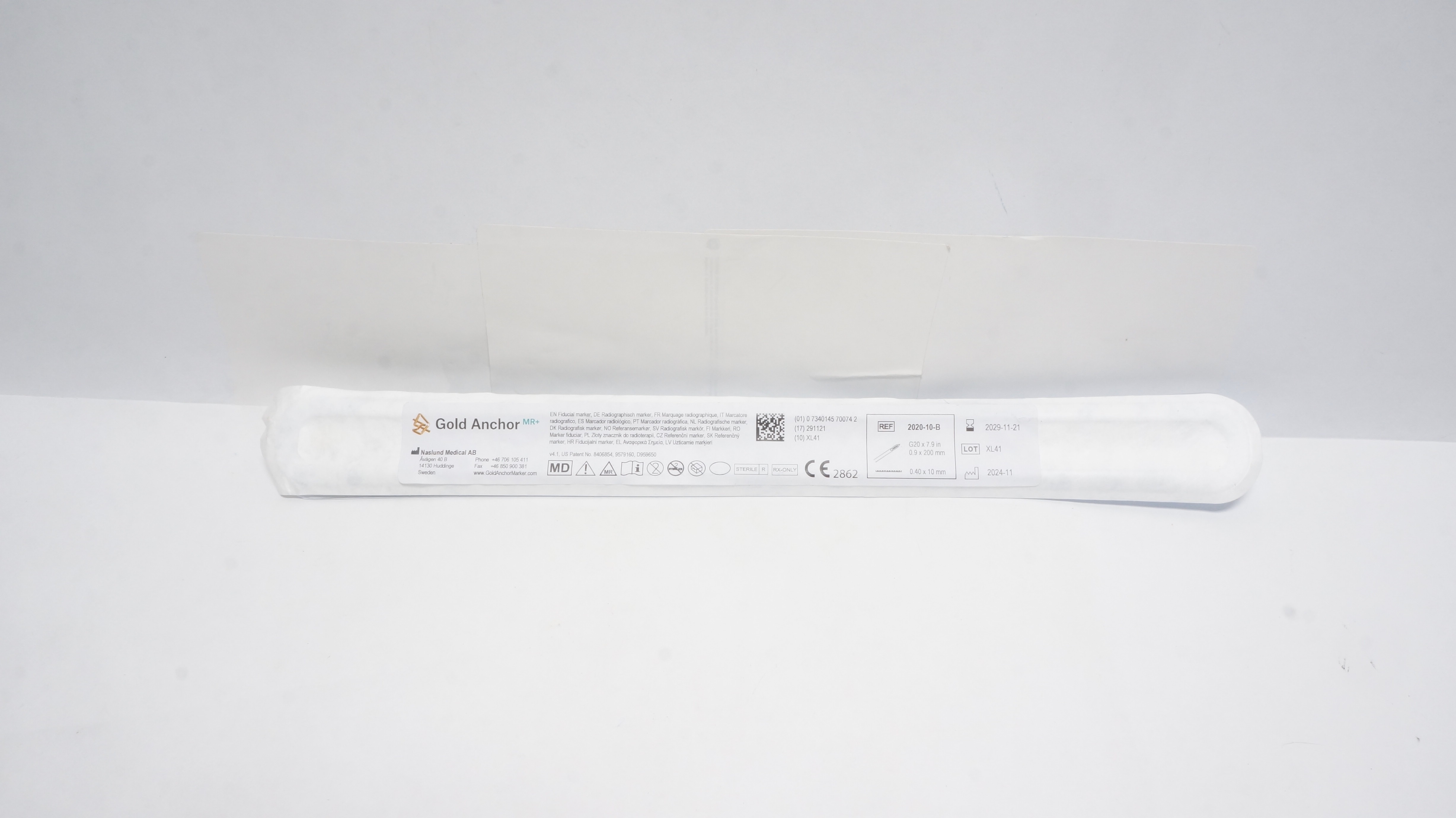 Naslund Medical 2020-10-B Gold Anchor MR+ EN Fiducal Marker G20-7.9In