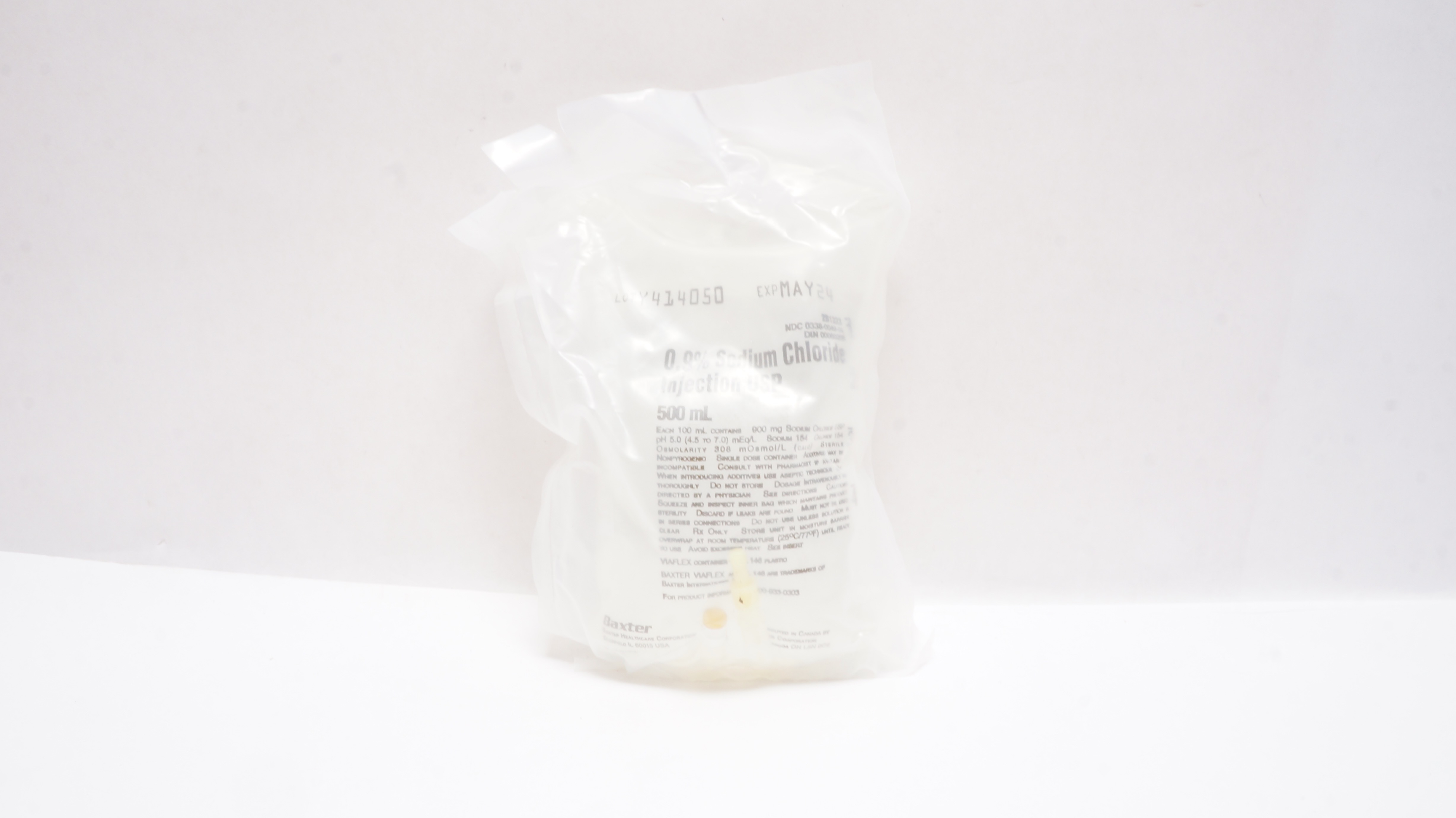 Baxter 2B1323 0.9% Sodium Chloride Injection USP, 500 mL