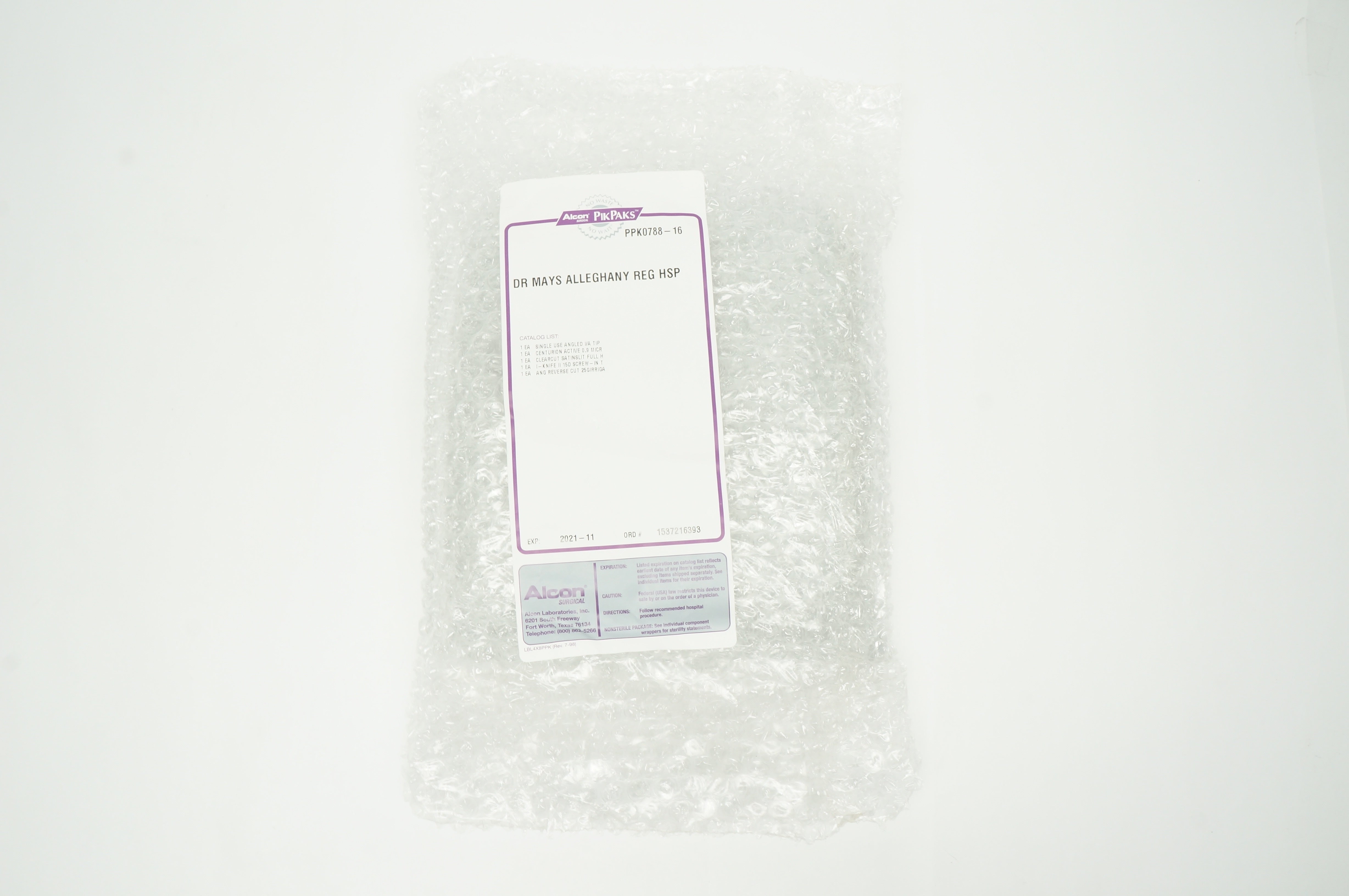 Alcon PPK0788-16 DR Mays Allechany REG HSP