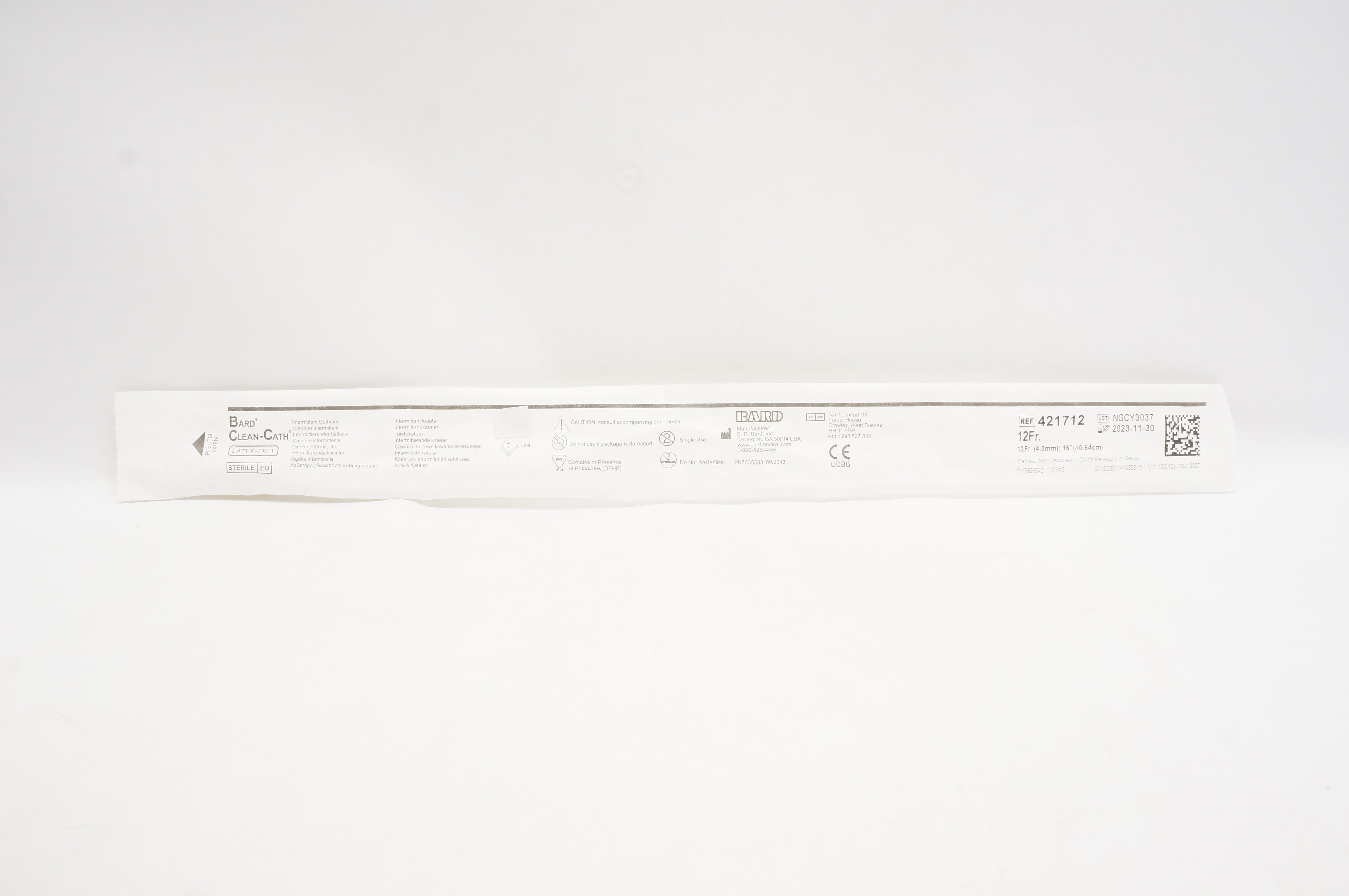 Bard 421712 Clean-Cath Intermittent Cath. 12Fr x 16 inch