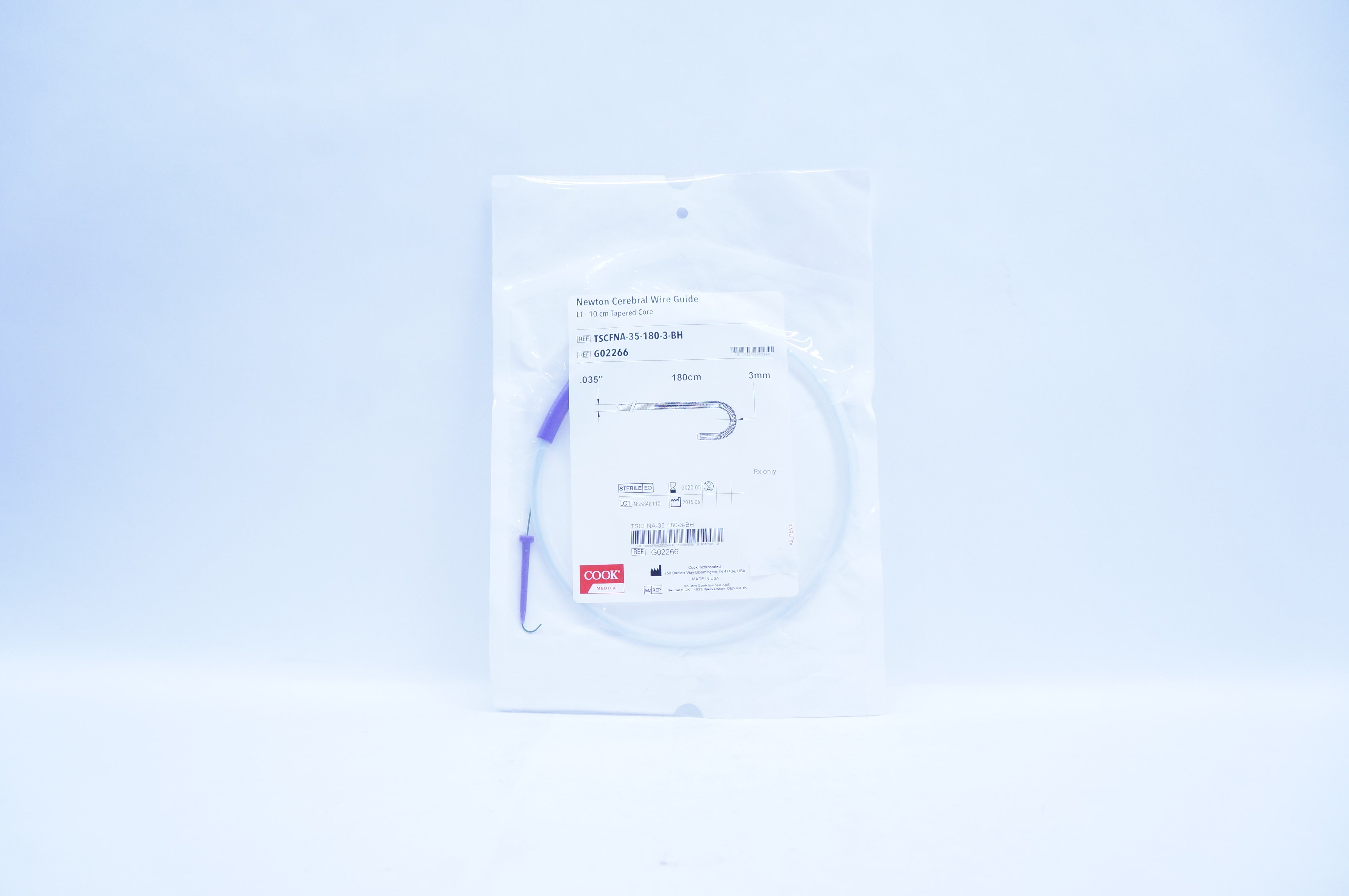 Cook Medical G02266 Newton Cerebral Wire Guide LT-10cm Tapered Core (x)