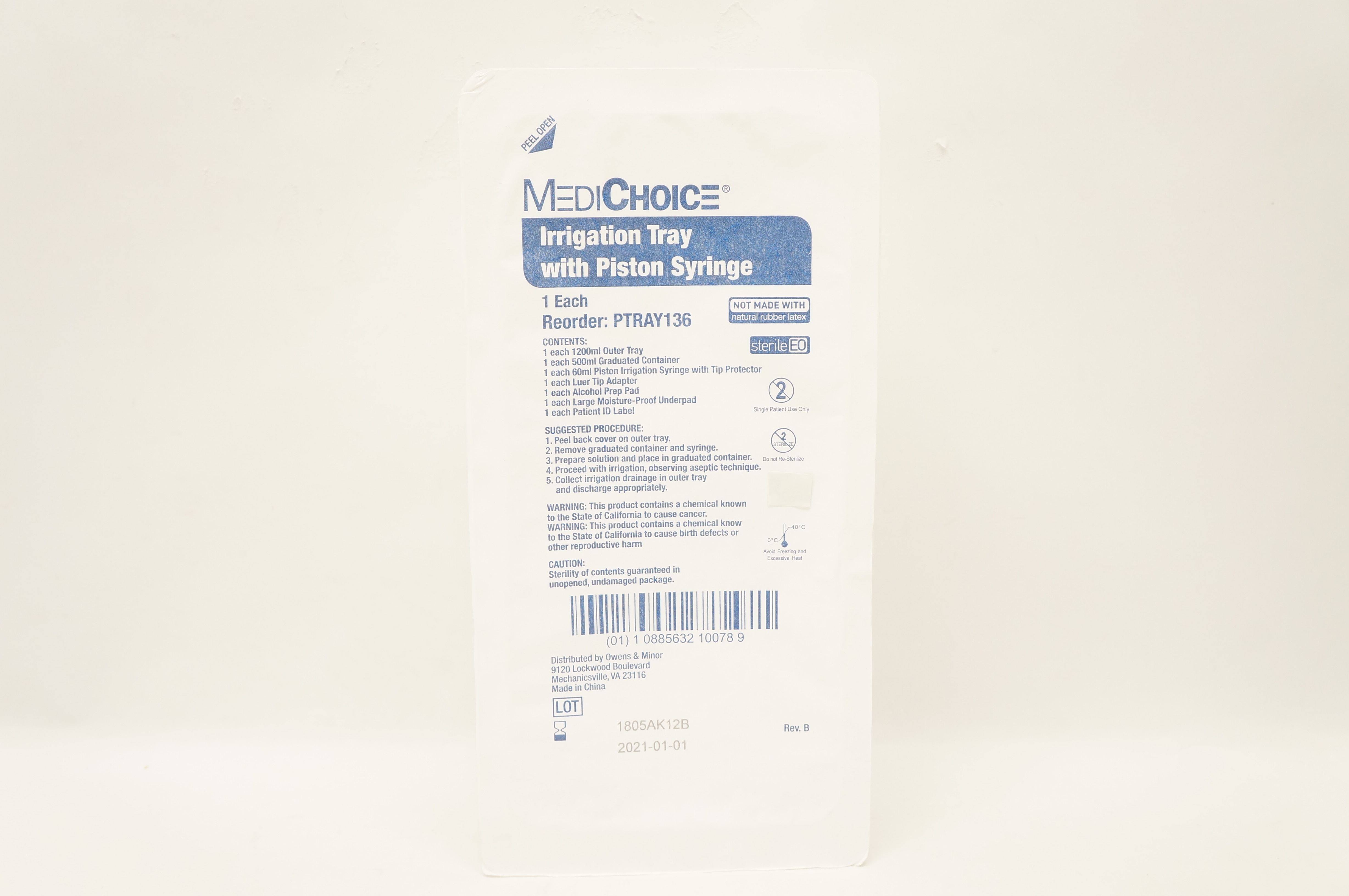 MediChoice PTRAY136 Irrigation Tray with Piston Syringe (x)