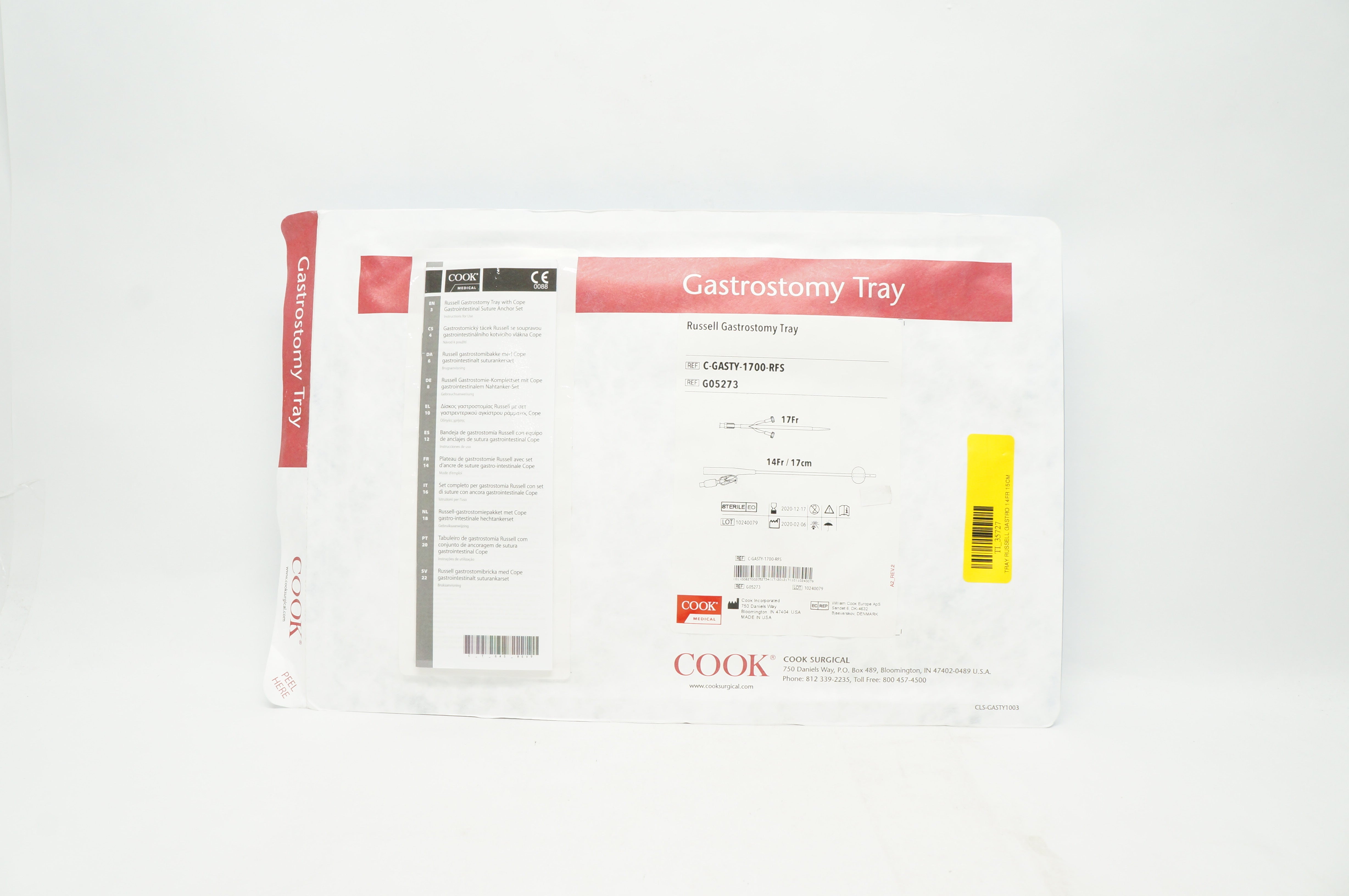 Cook Medical G05273 Russell Gastrostomy Tray 14Fr 17cm (x)
