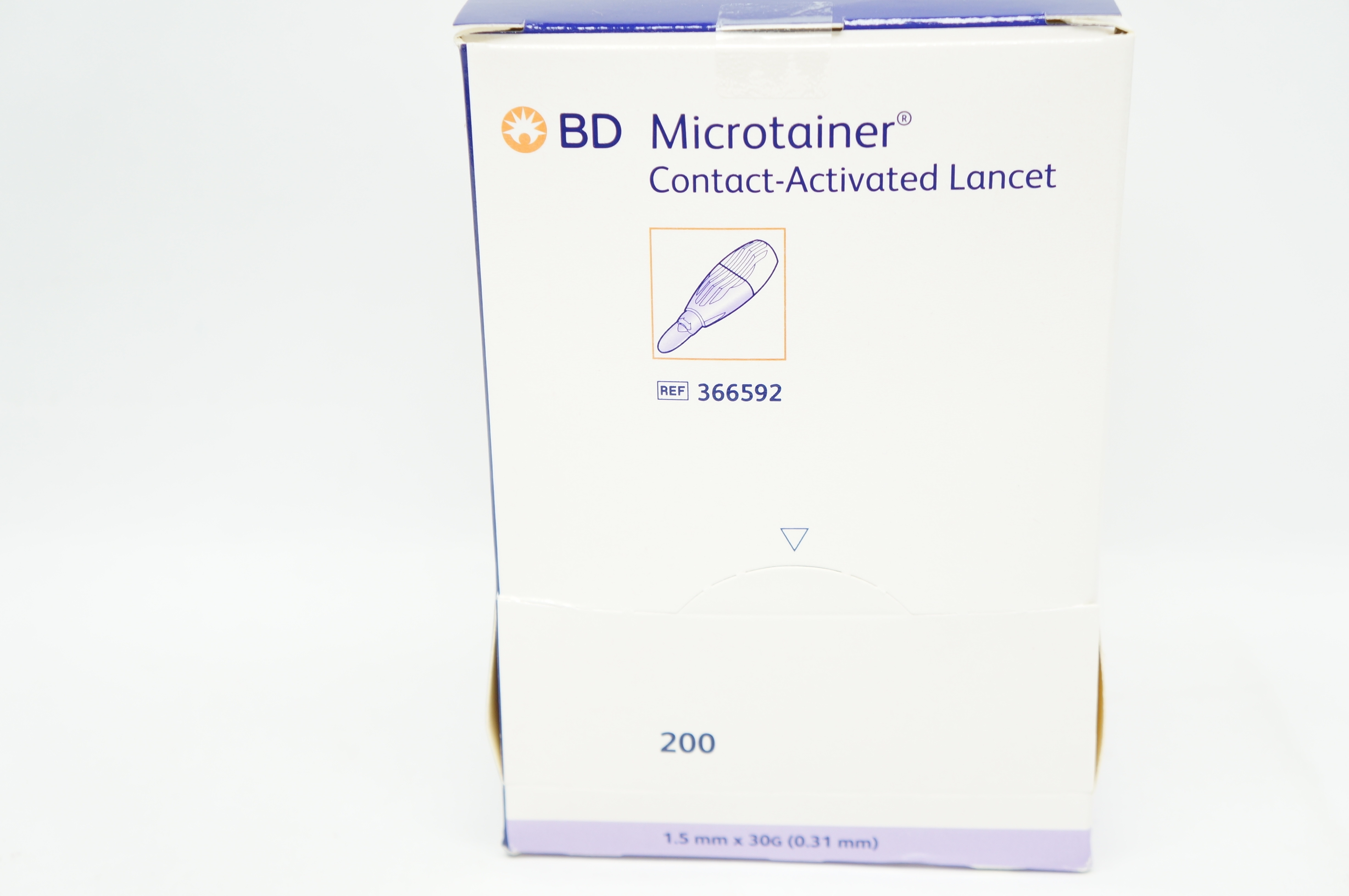 BD 366592 Microtainer Contact-Activated Lancet 1.5mm x 30G - Box of 200