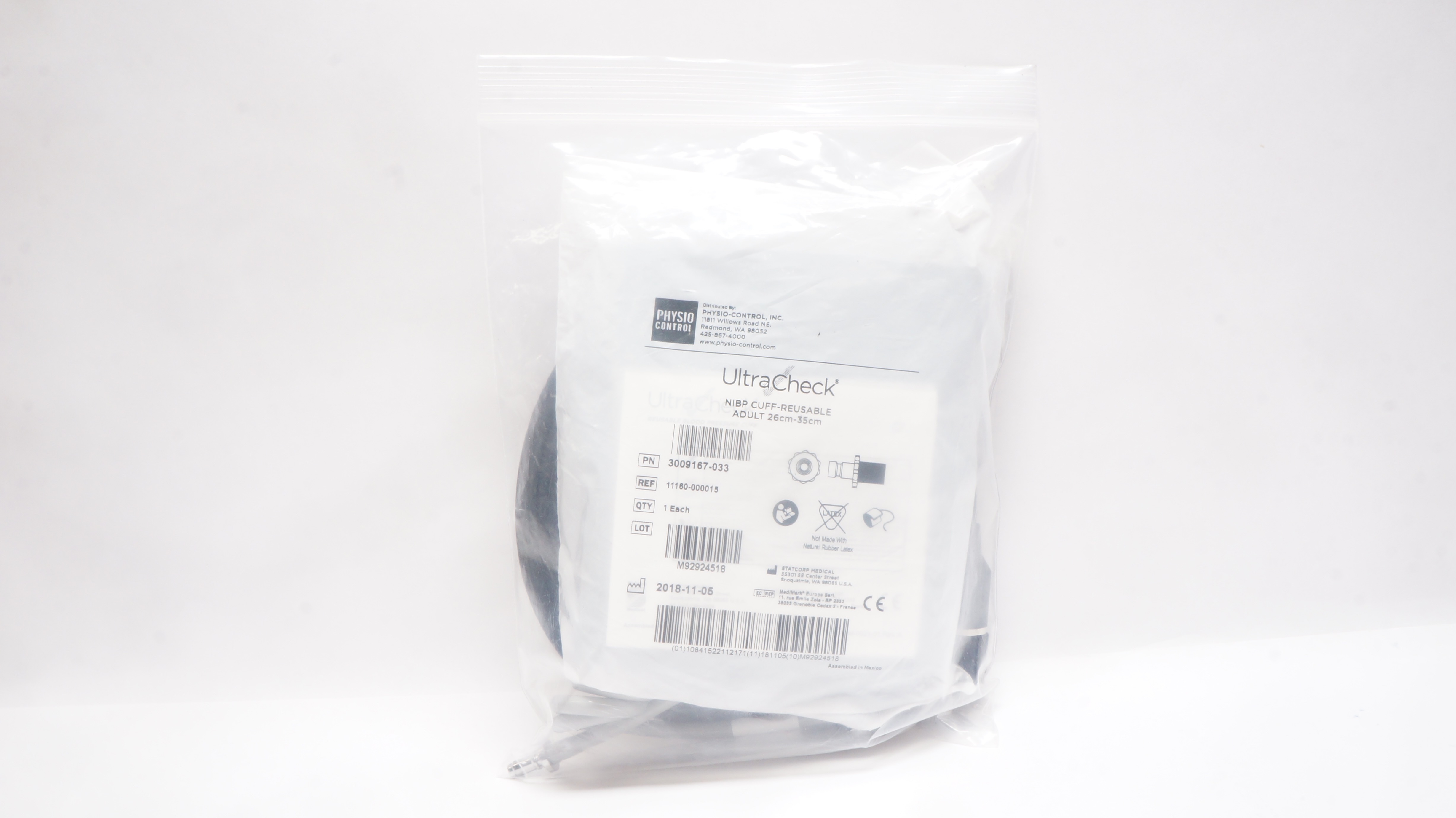 Physio Control 11160-000015 UltraCheck NIBP Cuff-Reusable Adult 26cm -35cm