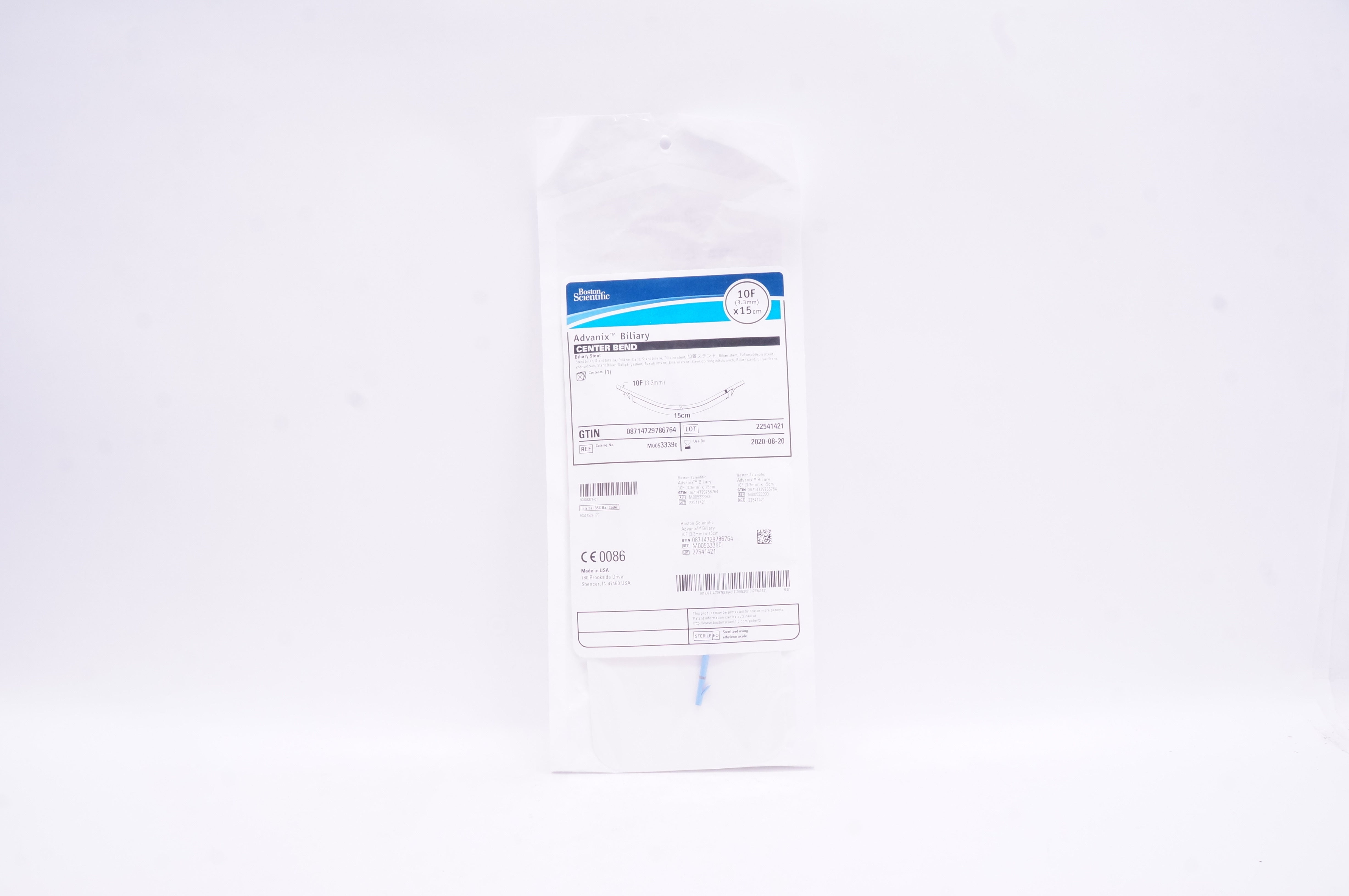 Boston Scientific 3339 Advanix Biliary Center Bend Stnt 10F x 15cm (x)